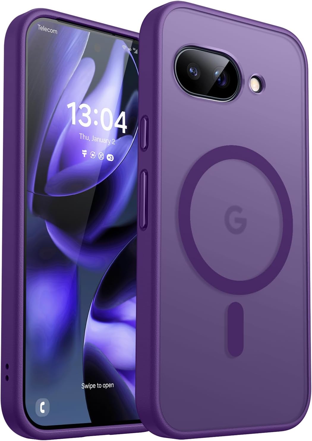 Detalle de CANSHN Magnetica Cover per Google Pixel 9a (6.3") – Protezione completa fotocamera, корпуса trasparente opaco e antiurto
