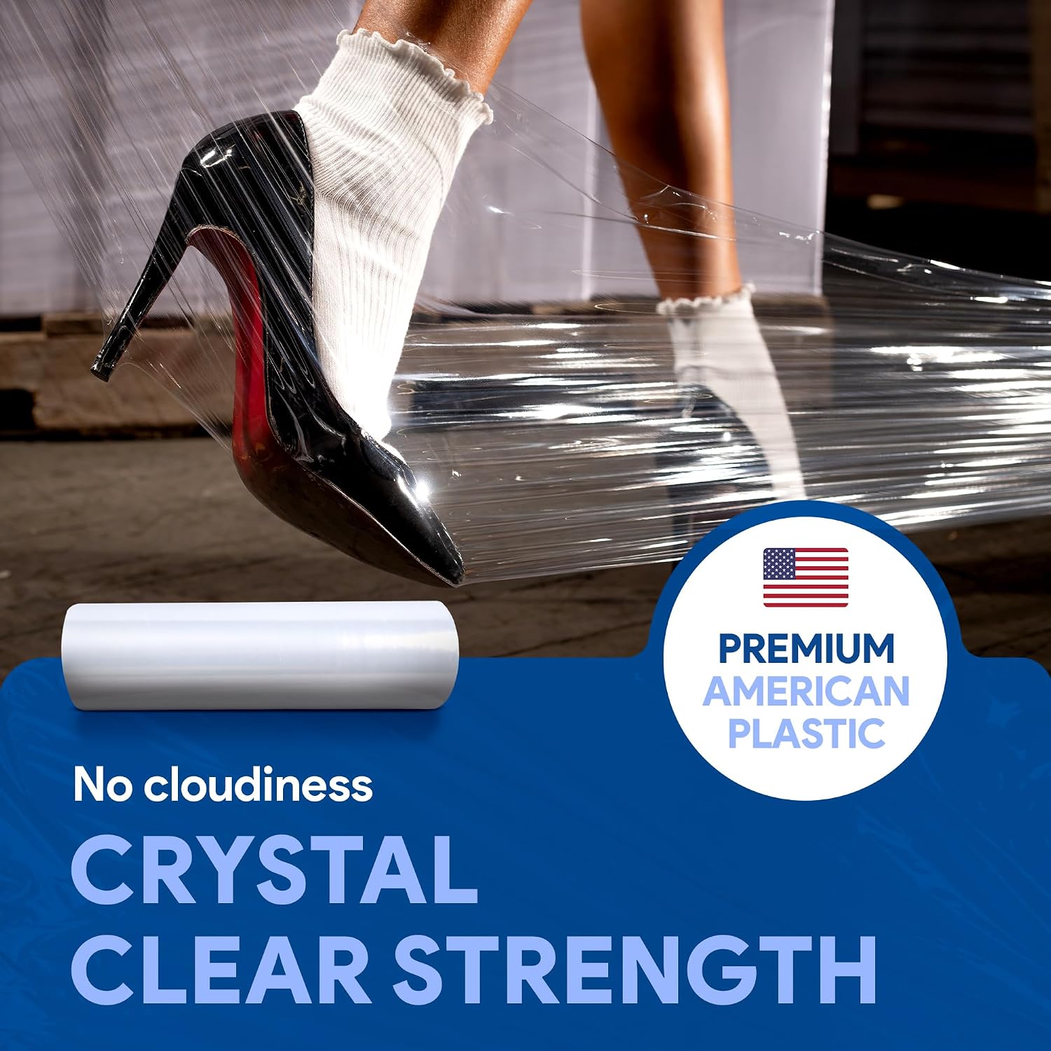Detalle 2 de International Plastics Co. CLN Stretch Film, 18 in x 1,200 ft, 500% Stretch