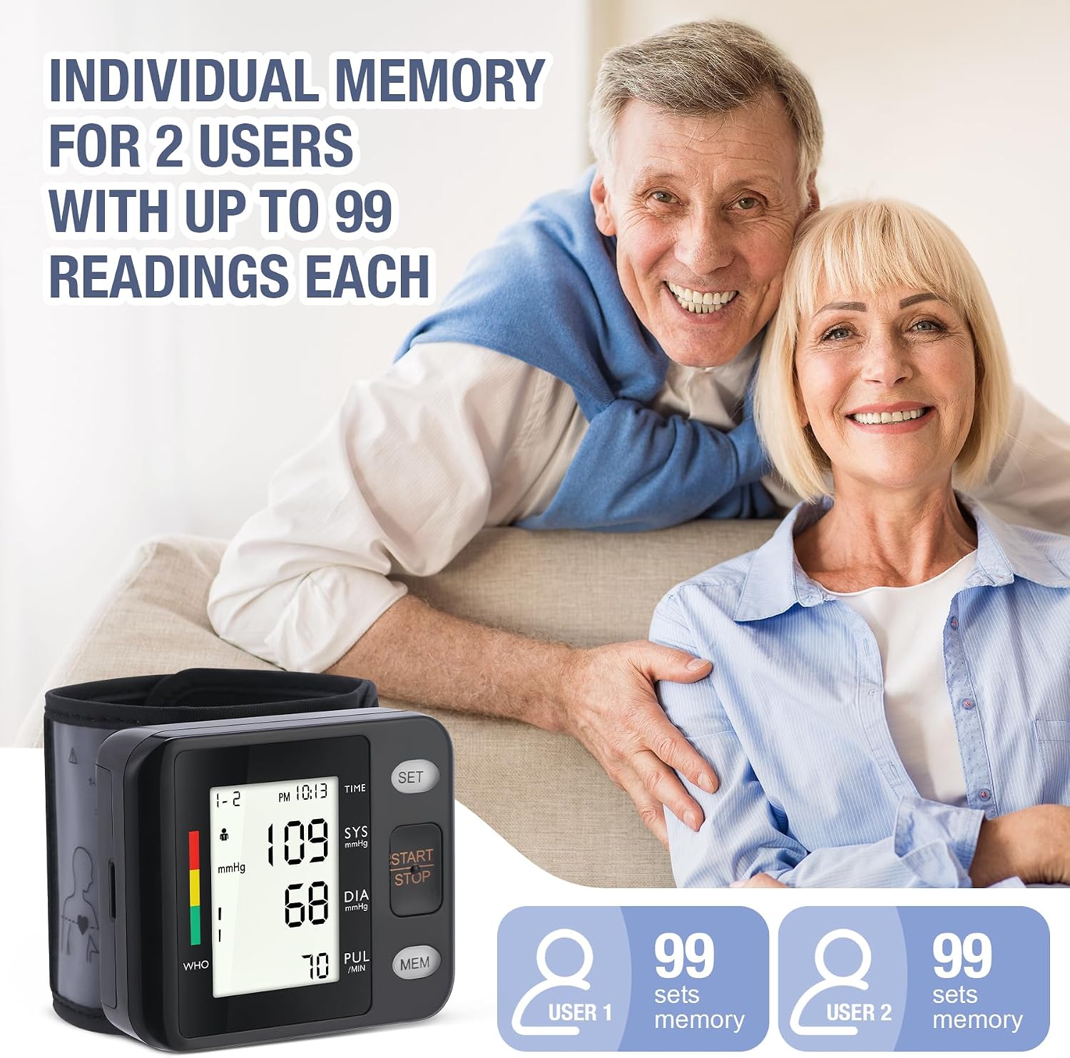 Detalle 2 de ARSIMAI BSX312 Automatic Wrist Blood Pressure Monitor with Backlit LCD