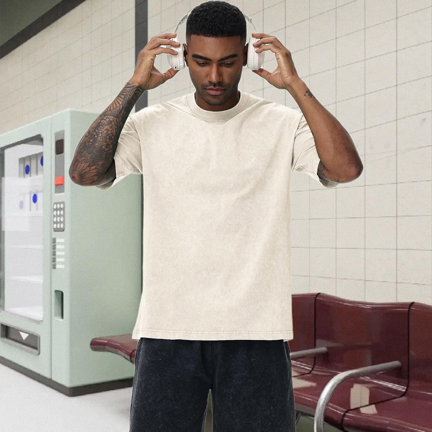 Thumbnail 2 de HOUZONIY Oversized T-Shirt Herren