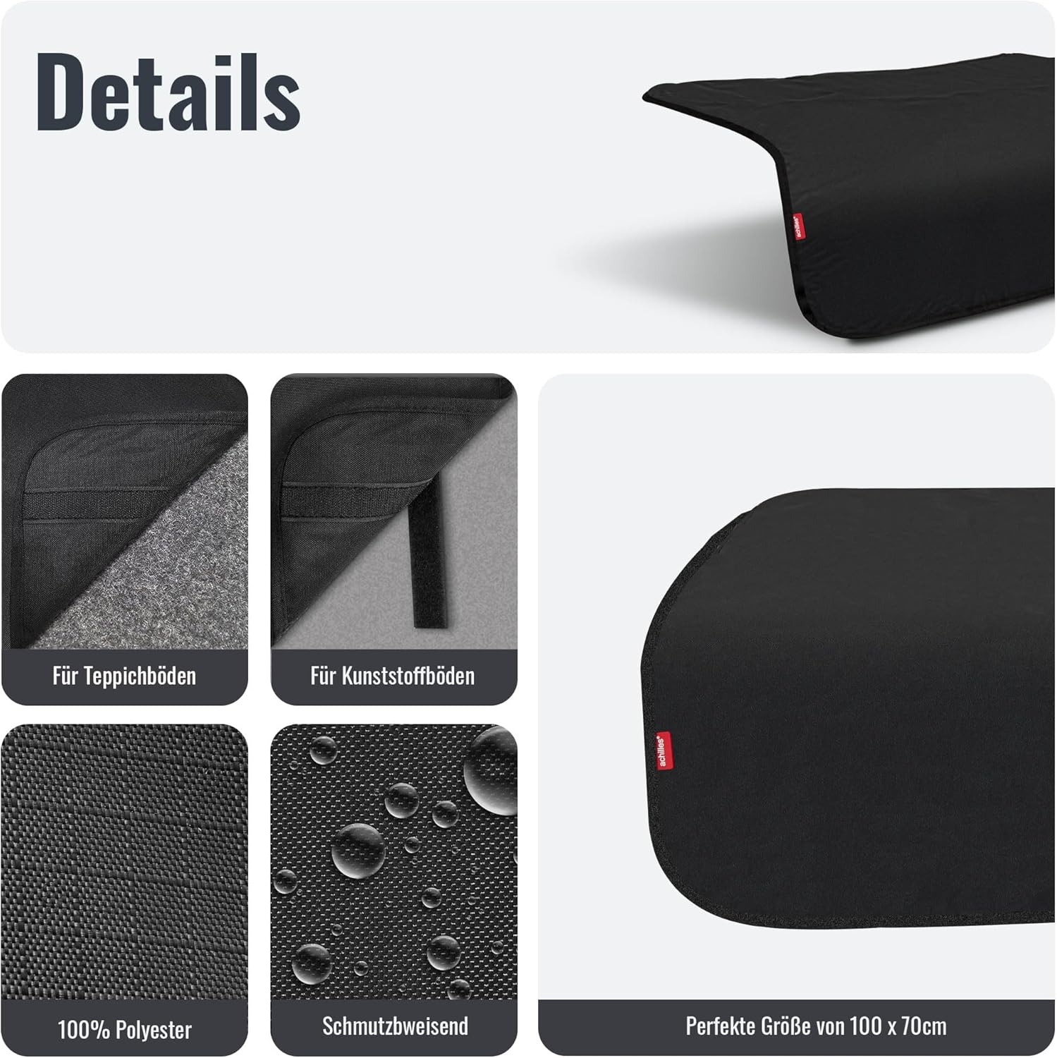 Thumbnail 4 de achilles Ladekantenschutz Kofferraum – Kofferraumschutzmatte für Hund, kratzfest & wasserdicht, universal 100×70 cm