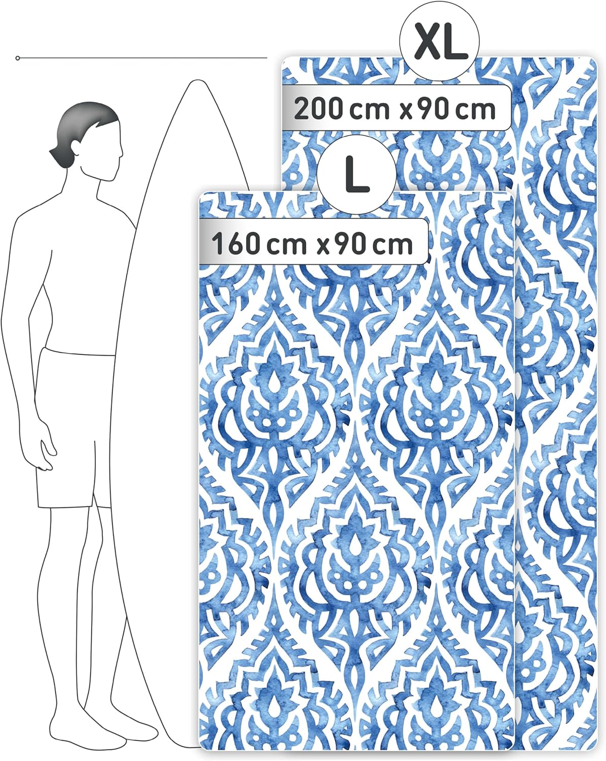 Detalle 2 de Fit-Flip Strandtuch XXL aus Mikrofaser – leicht, schnelltrocknend und recycelt (Boho 160x90 cm)