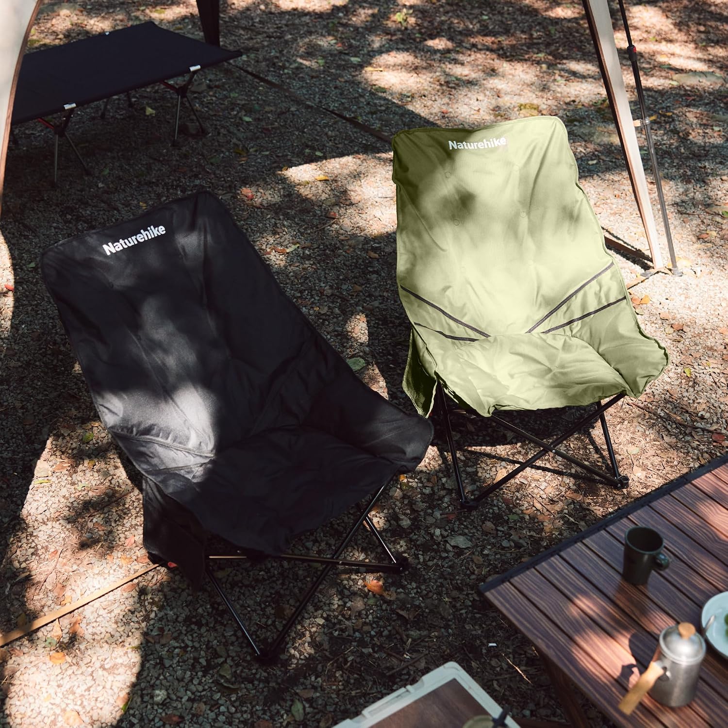 Detalle 2 de Naturehike Sea Star faltbarer Campingstuhl (gepolstert, XXL) mit Tasche – hochlehner Relaxsessel für Garten & Outdoor
