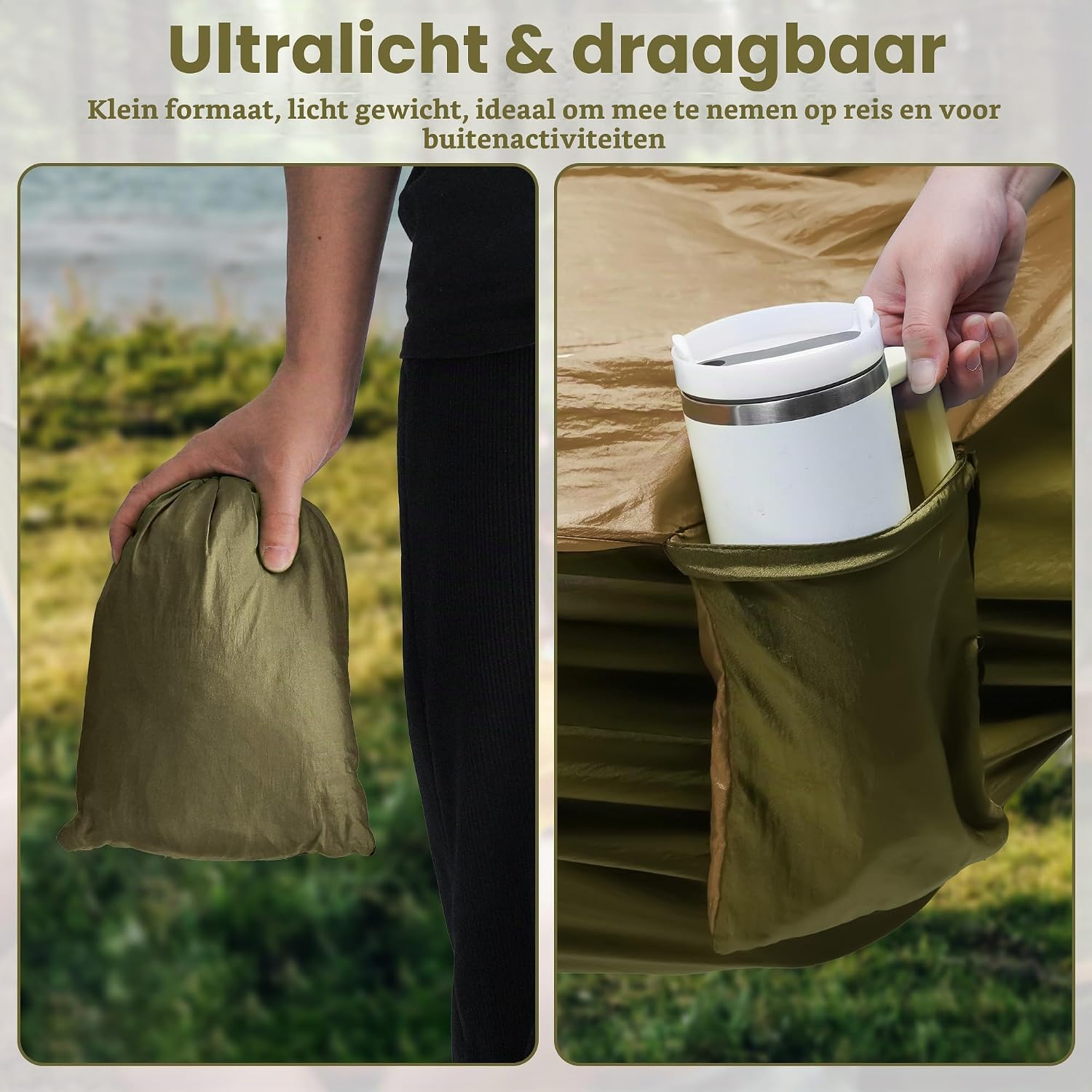Detalle de Sancen XXL-hangmat voor 2 personen, 300 x 200 cm, 210T-nylon, tot 300 kg