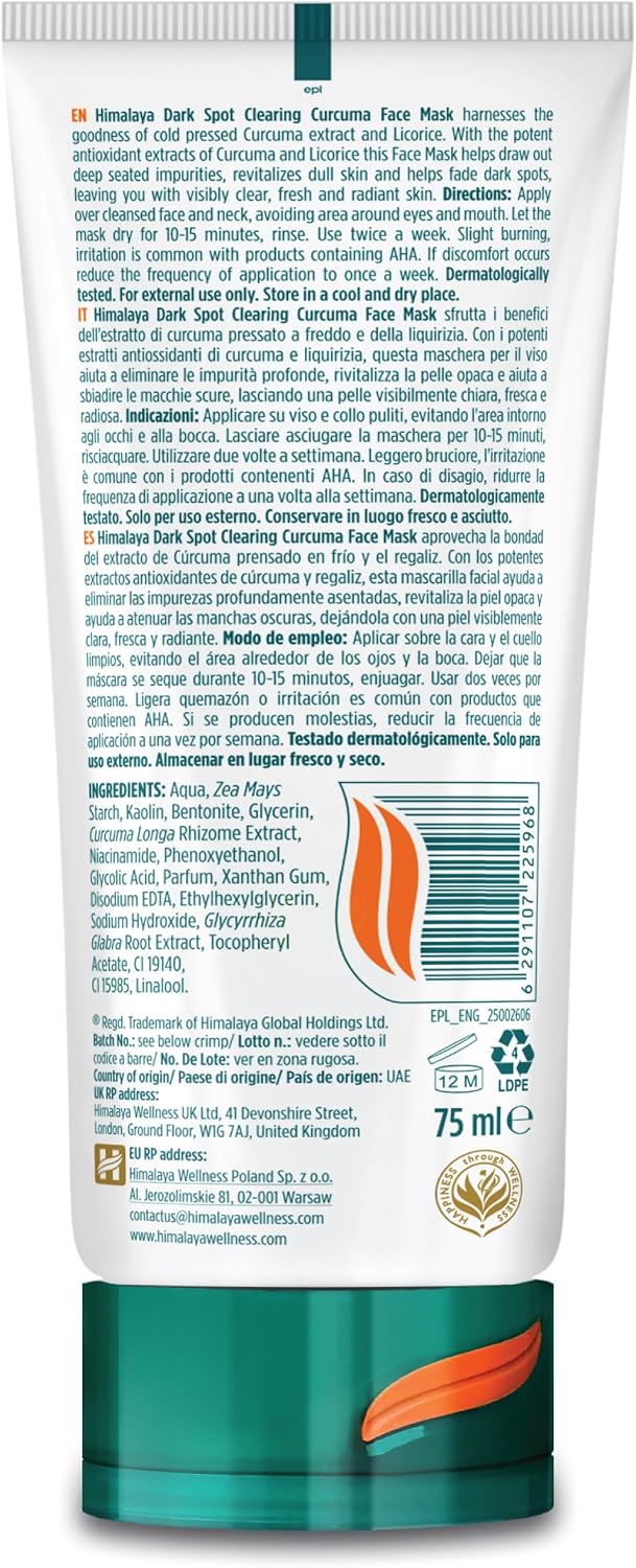 Detalle 2 de Himalaya Lavaggio viso alla curcuma—schiarente e illuminante, 150 ml