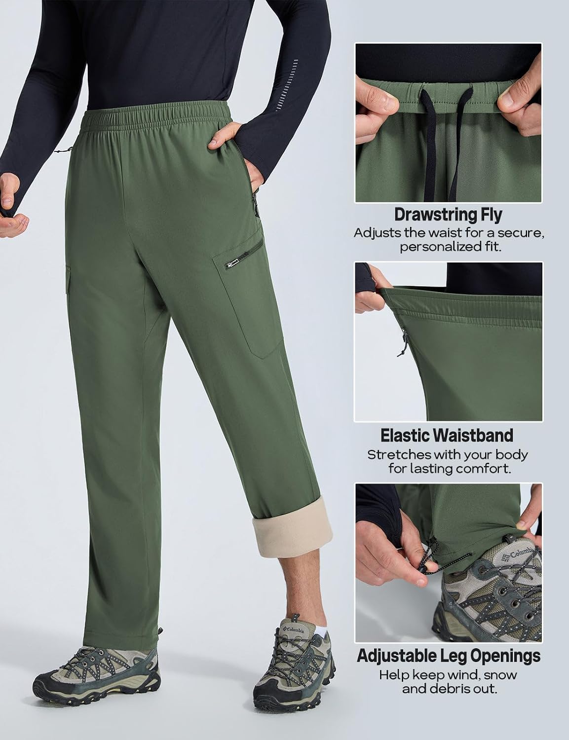 Thumbnail 6 de Baleaf Men's Hiking Pants, Fleece-Lined