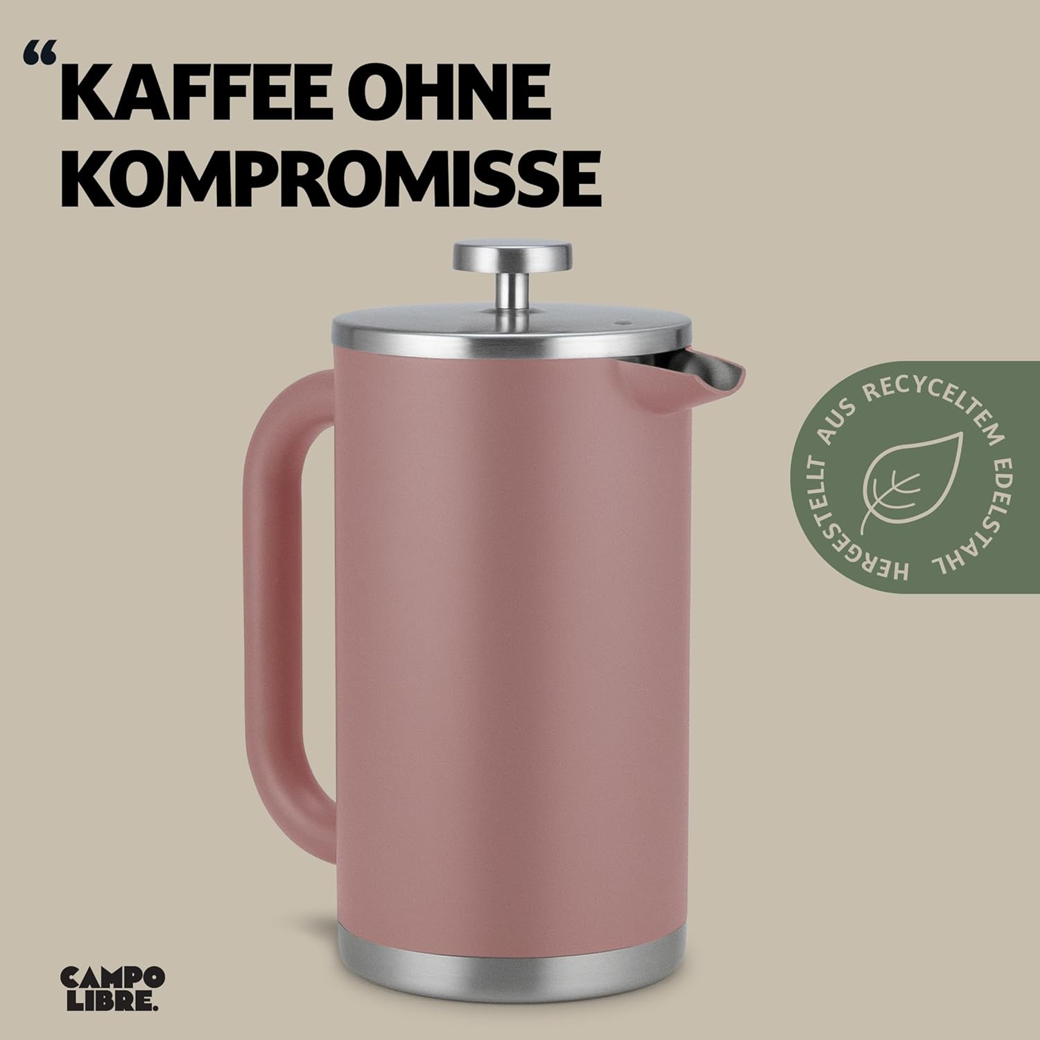 Thumbnail 1 de Campo Libre.® Giorgio French Press aus doppelwandigem Edelstahl (1 l) inkl. Ersatzfilter