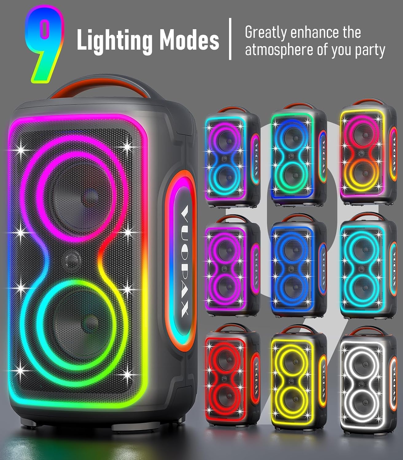 Thumbnail 6 de VUOPAX Bluetooth Speaker Loud 240W Peak Portable Wireless Party Speaker