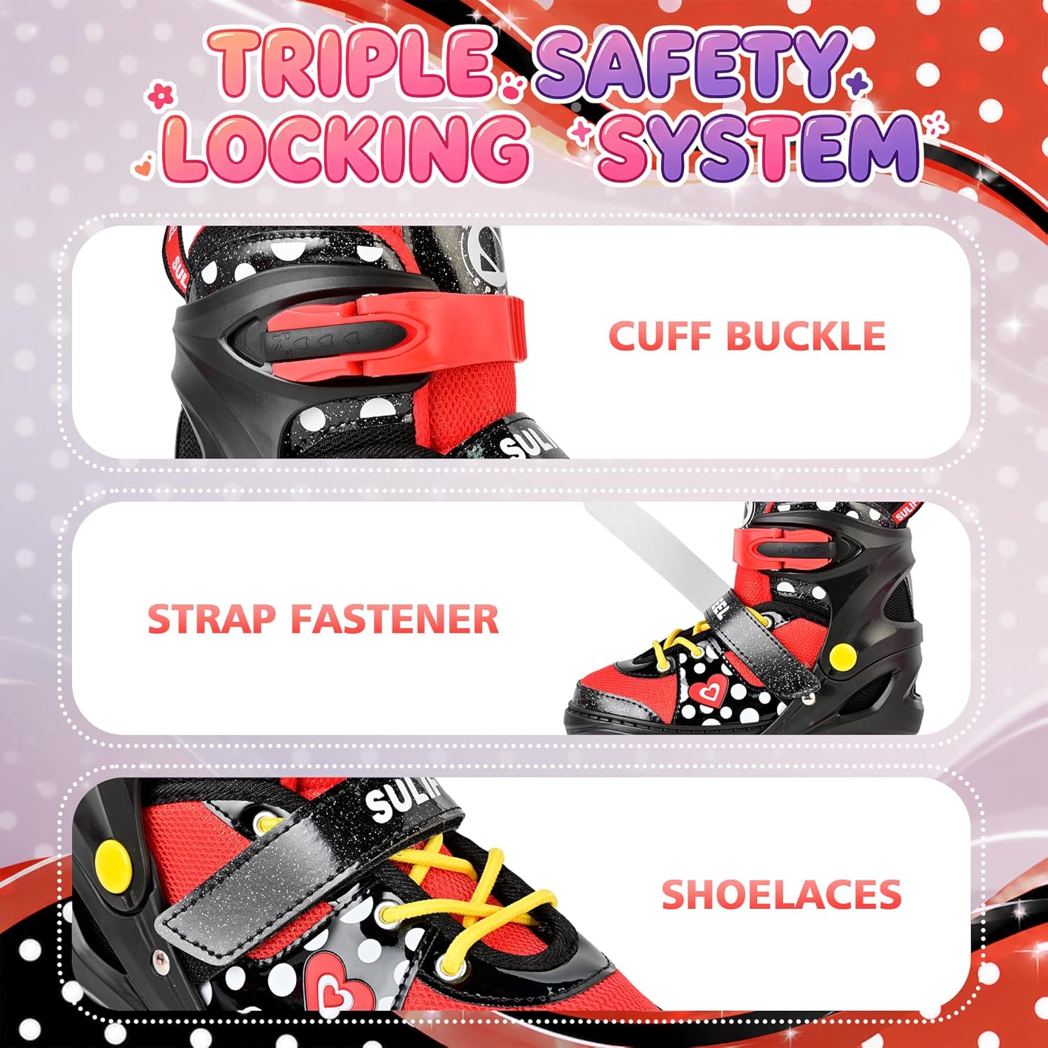 Thumbnail 3 de SULIFEEL Roller Skates for Girls (Ages 3–12) – Adjustable Quad Skates with Light-Up Wheels