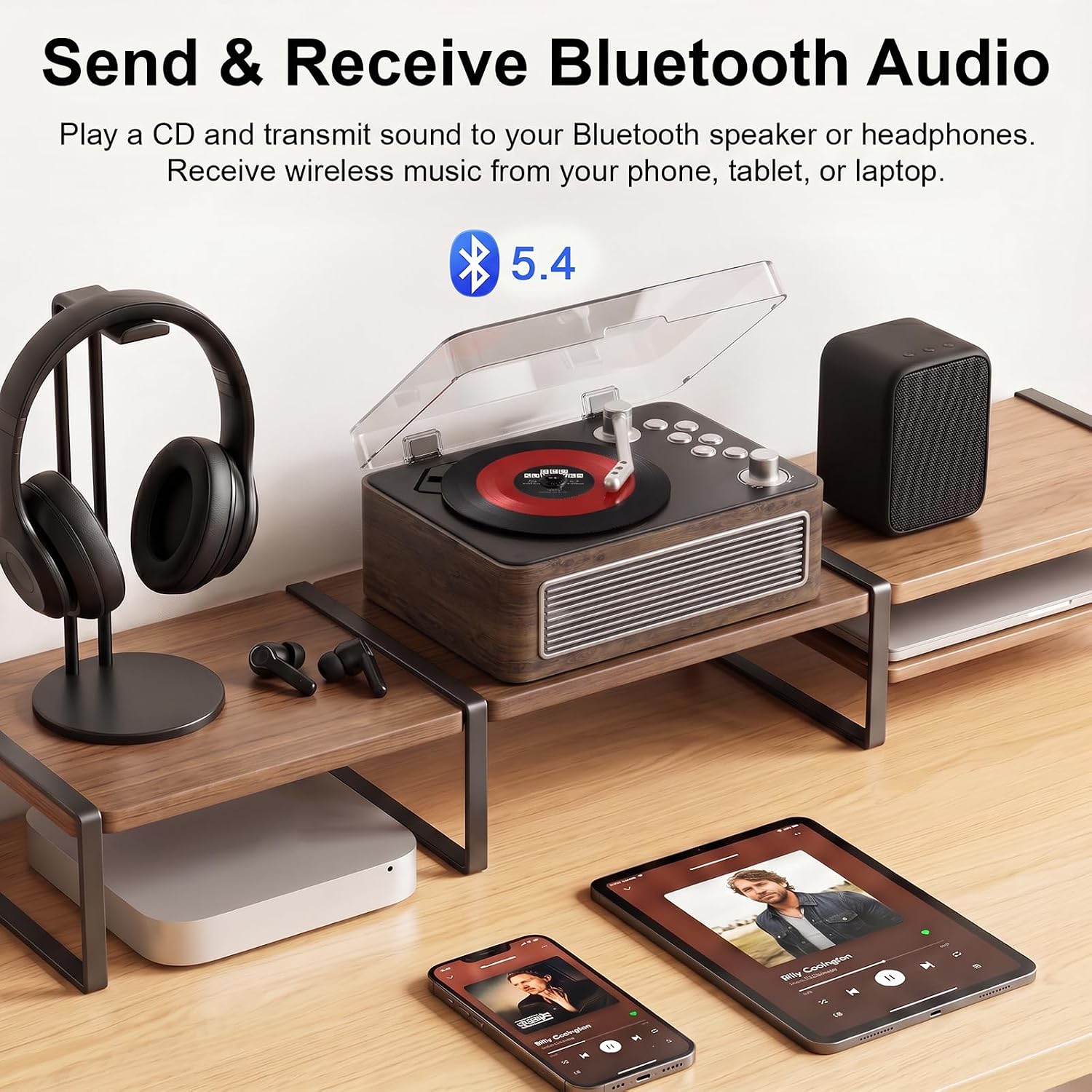 Detalle de Gueray Retro CD Player with 3600mAh Battery