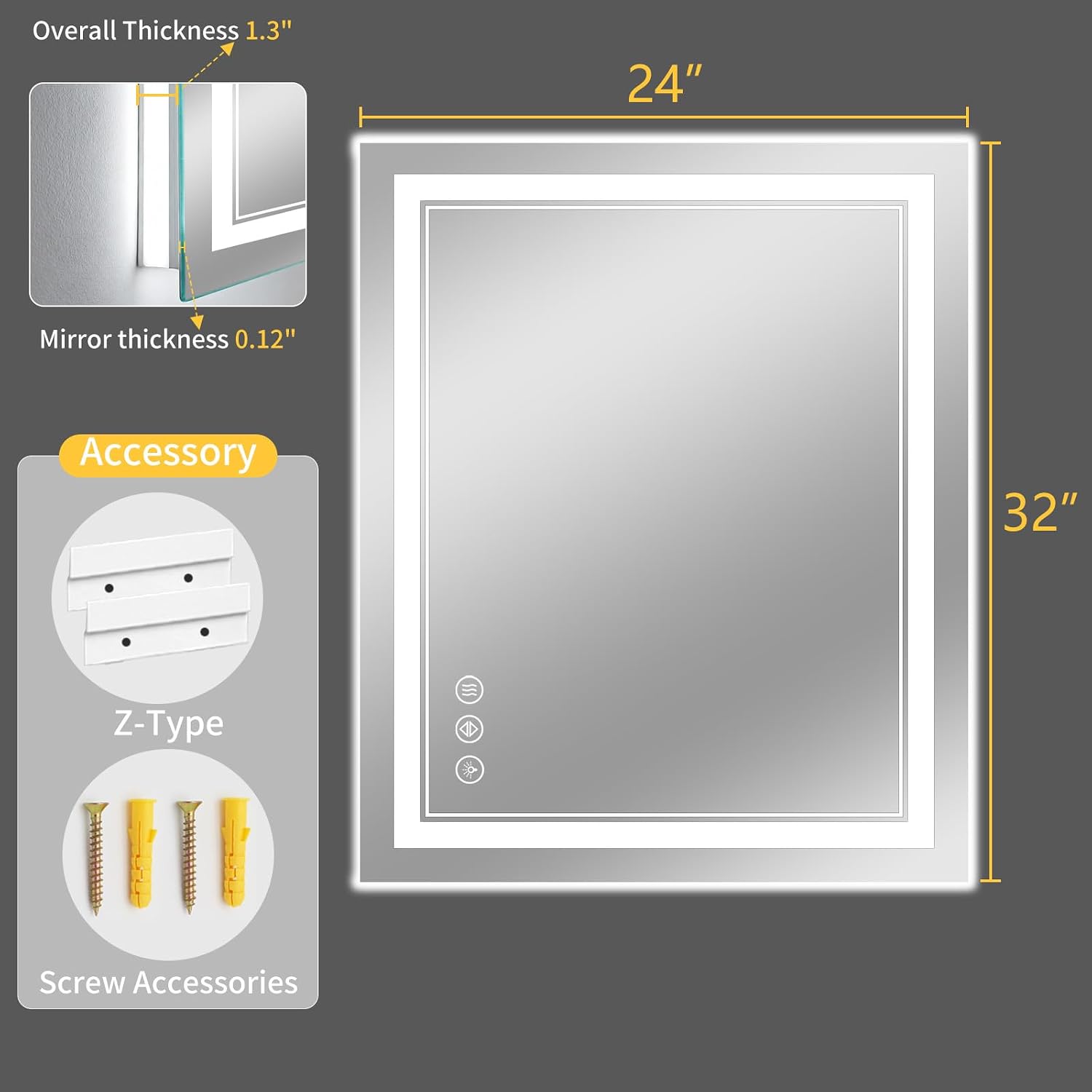 Detalle 2 de WISSMIELS 24x32 LED Bathroom Mirror