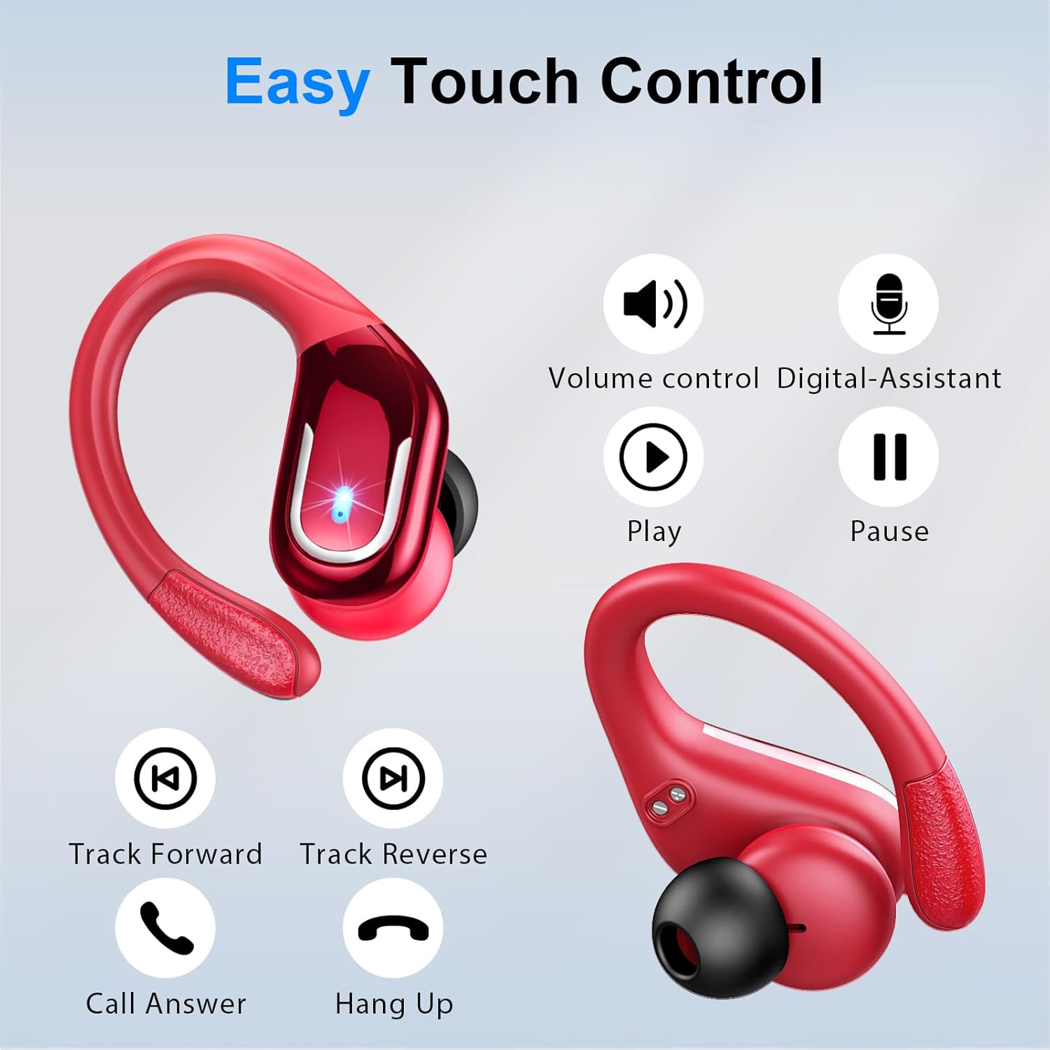 Detalle de Rulefiss Wireless Earbuds Sport (2026) – 75Hrs Battery, IP7 Waterproof, Bluetooth 5.4, HiFi Stereo