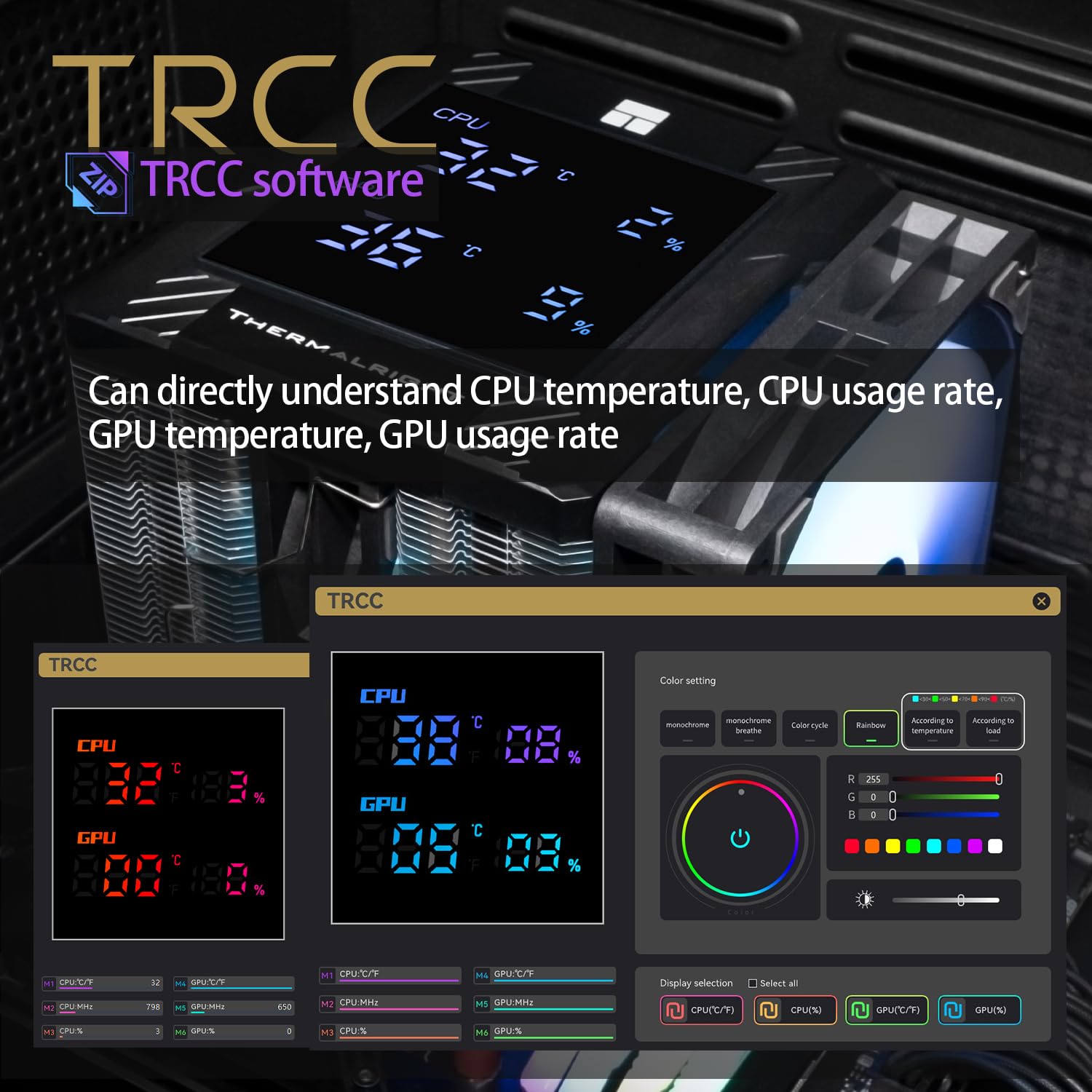 Detalle 2 de Thermalright TR Peerless Assassin 120 Digital ARGB air cooler with digital display (Dual 120mm, LGA 1700/AM5)
