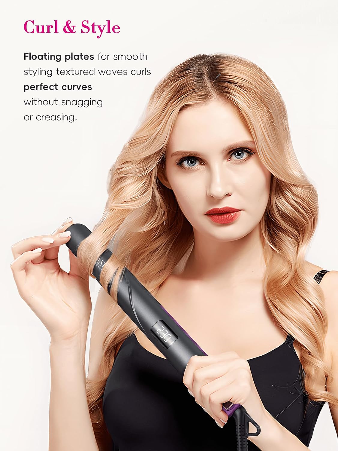 Thumbnail 2 de LANDOT Ceramic Hair Straighteners for Women – 1 Inch Dual Voltage Flat Iron