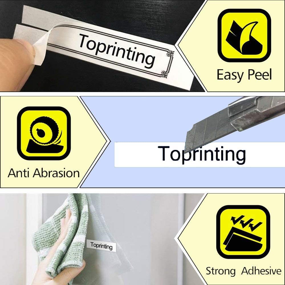 Detalle 2 de Upwinning kompatible Brother P-touch TZe-231 Schriftbandkassette 12 mm schwarz auf weiß (8 m) im 10er-Pack