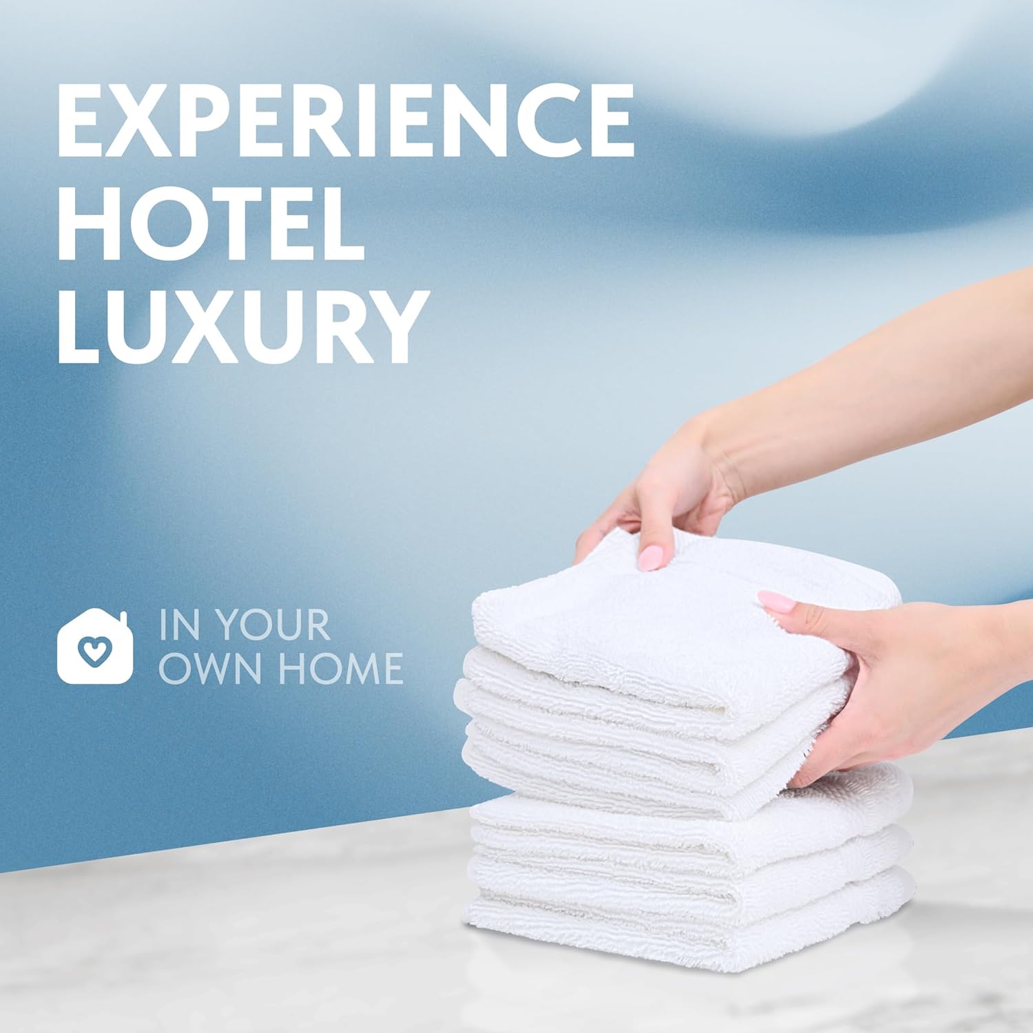 Thumbnail 4 de White Classic Luxury Cotton Washcloths 13x13 Inch, 650 GSM ๐ง