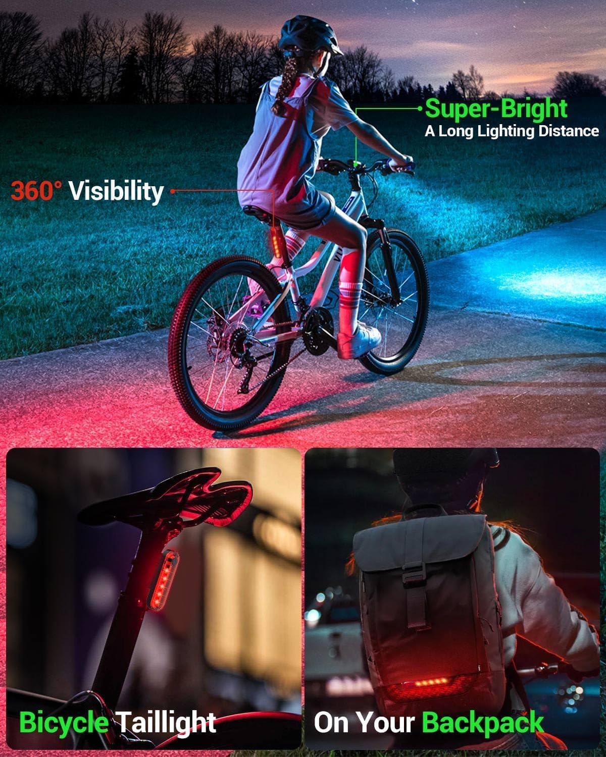 Thumbnail 5 de Bike Lights Front and Back 2025 Upgrade 8–20h