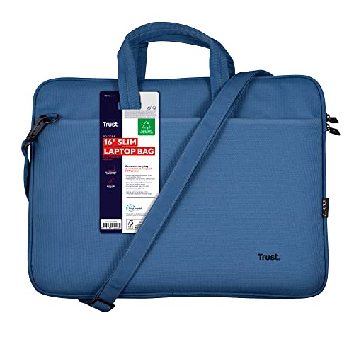 Thumbnail 13 de Trust Bologna Slim: Borsa per Laptop 16" in Blu, sostenibile e versatile