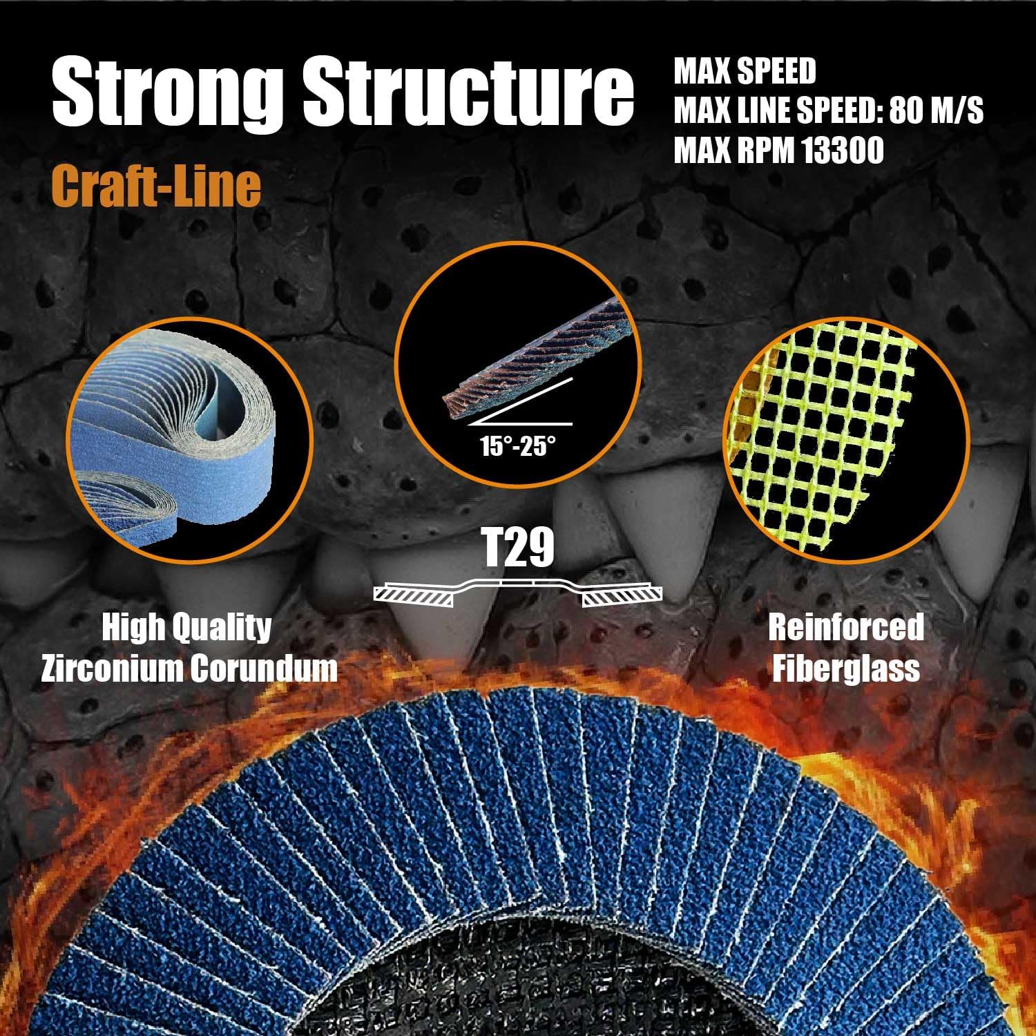 Detalle de Merryland Flap Disc 4.5" 40 Grit T29 for Metal ๐