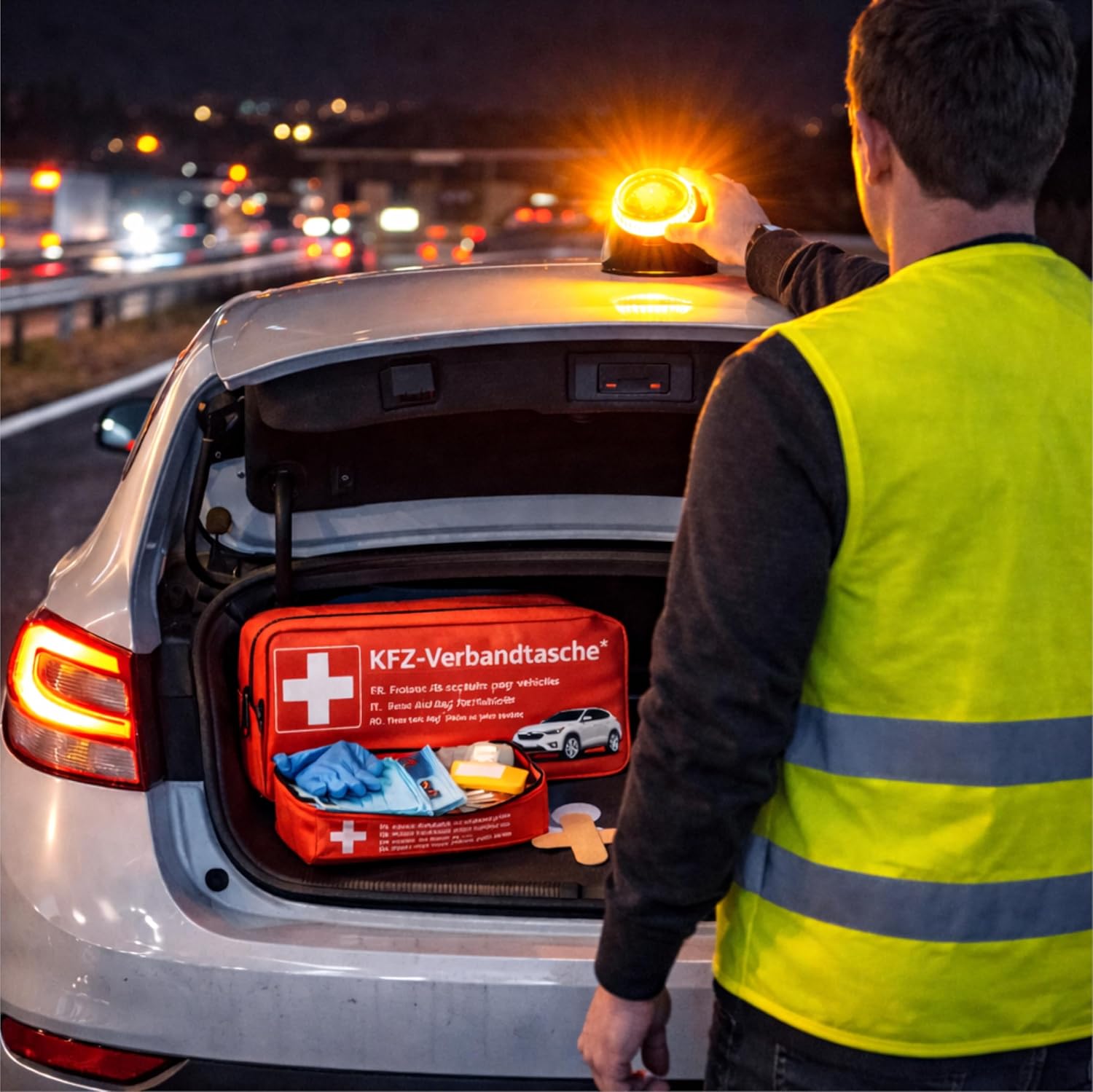Detalle de POWR CAR — Trousse de premiers secours universelle et haute visibilité