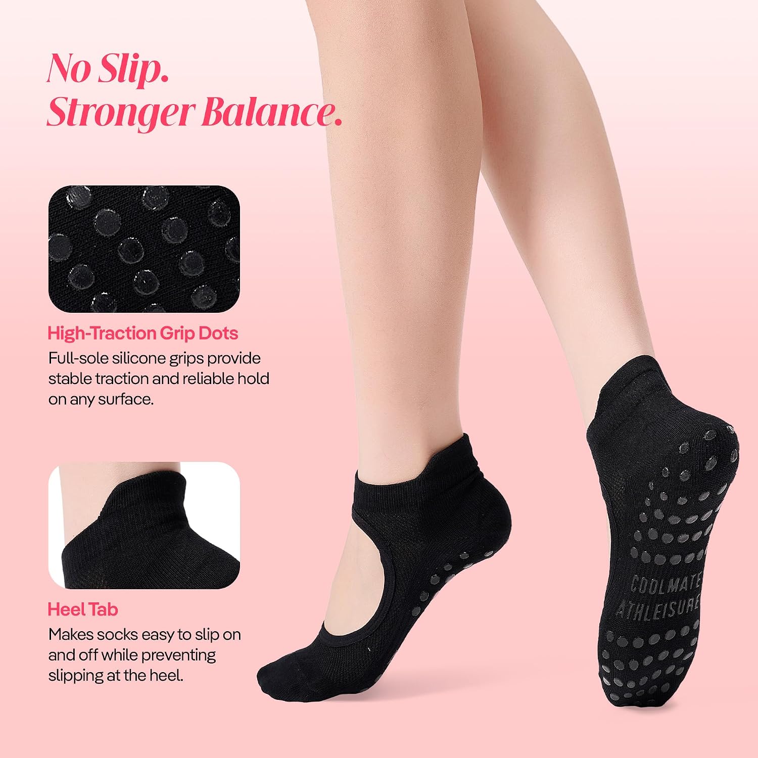 Thumbnail 2 de CoolMate Pilates Socks with Grips for Women ⚙