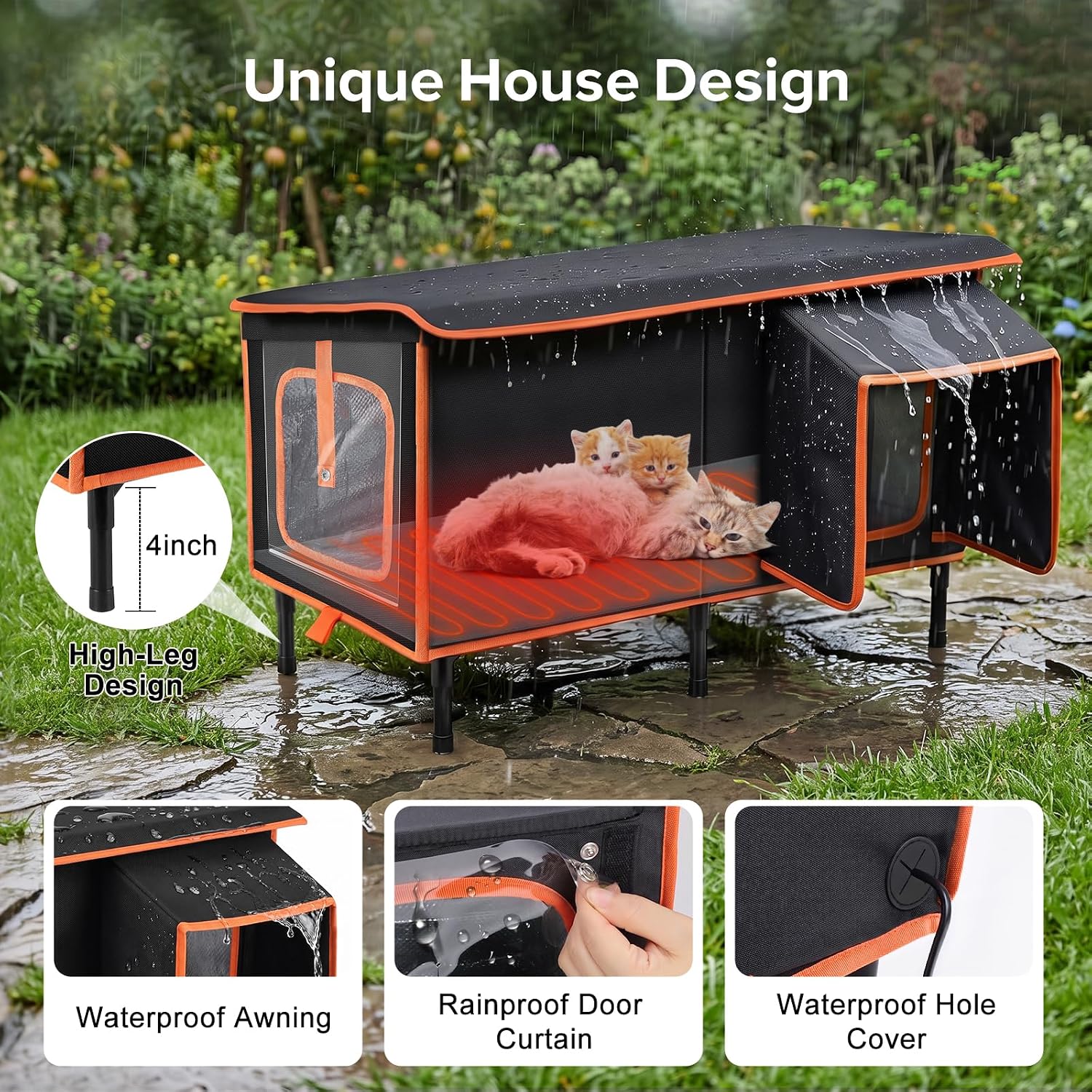Detalle 2 de SIWA MARY TK-HPP6030T Heated Outdoor Cat House with Heating Pad