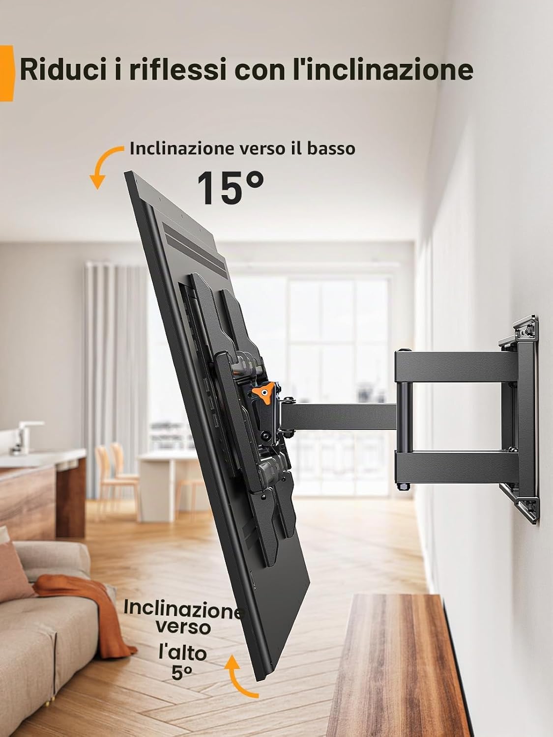 Thumbnail 4 de Perlegear PGLF8 supporto TV Full-Motion 42–85" fino 60 kg