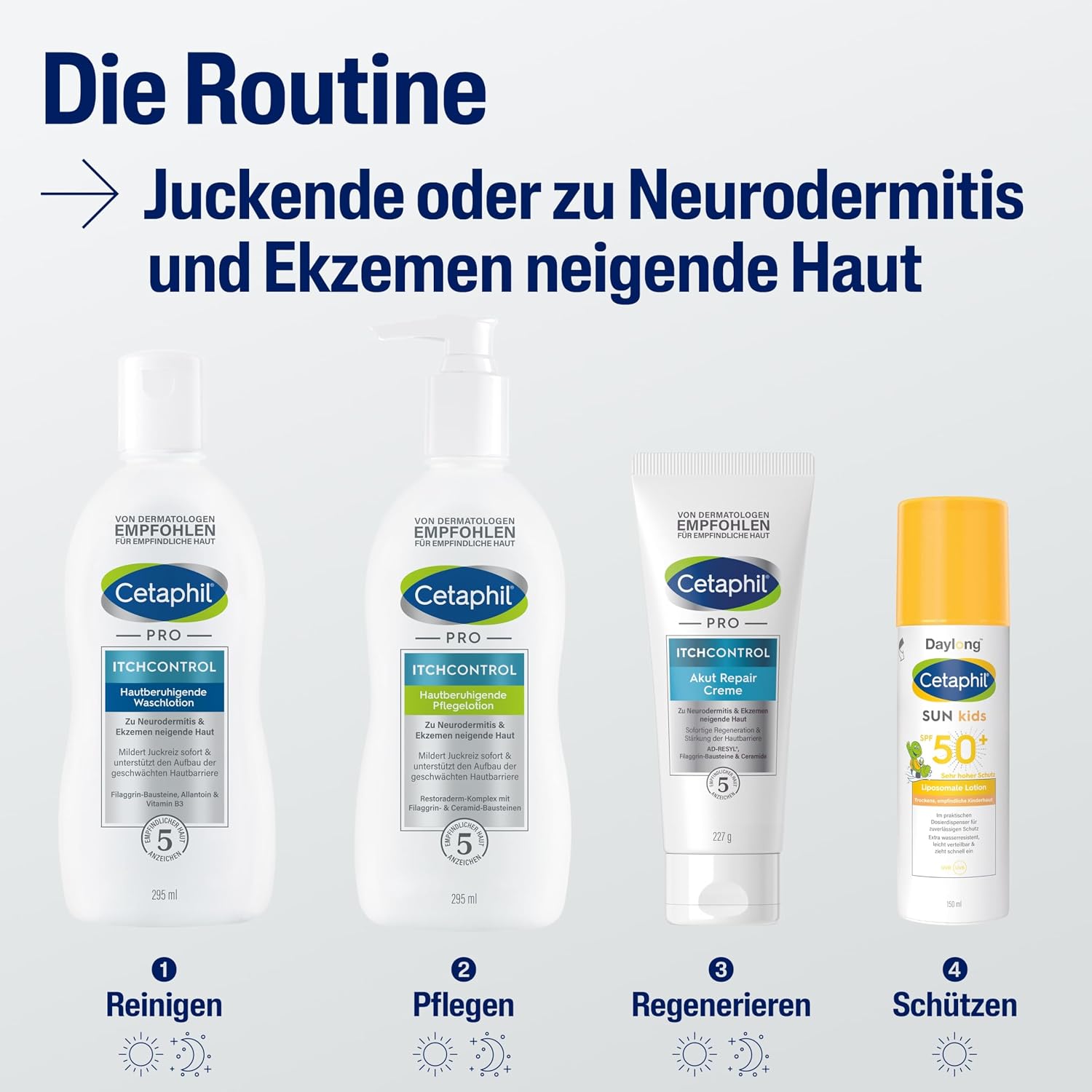 Detalle de Cetaphil Pro Itch Control Pflegelotion – 295 ml Dermokosmetik für empfindliche Haut