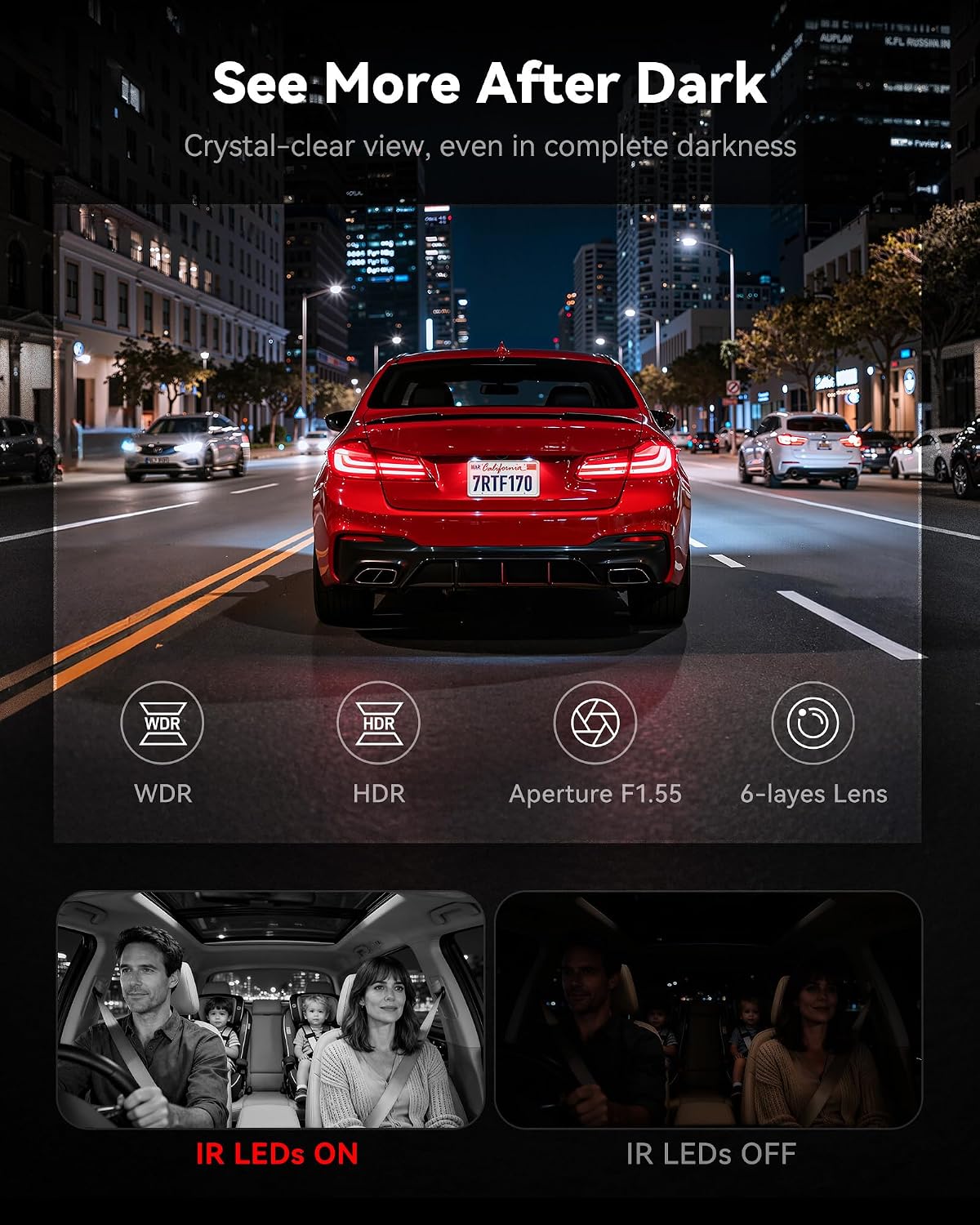 Thumbnail 2 de REDTIGER 4K 3‑Channel Dash Cam 64GB