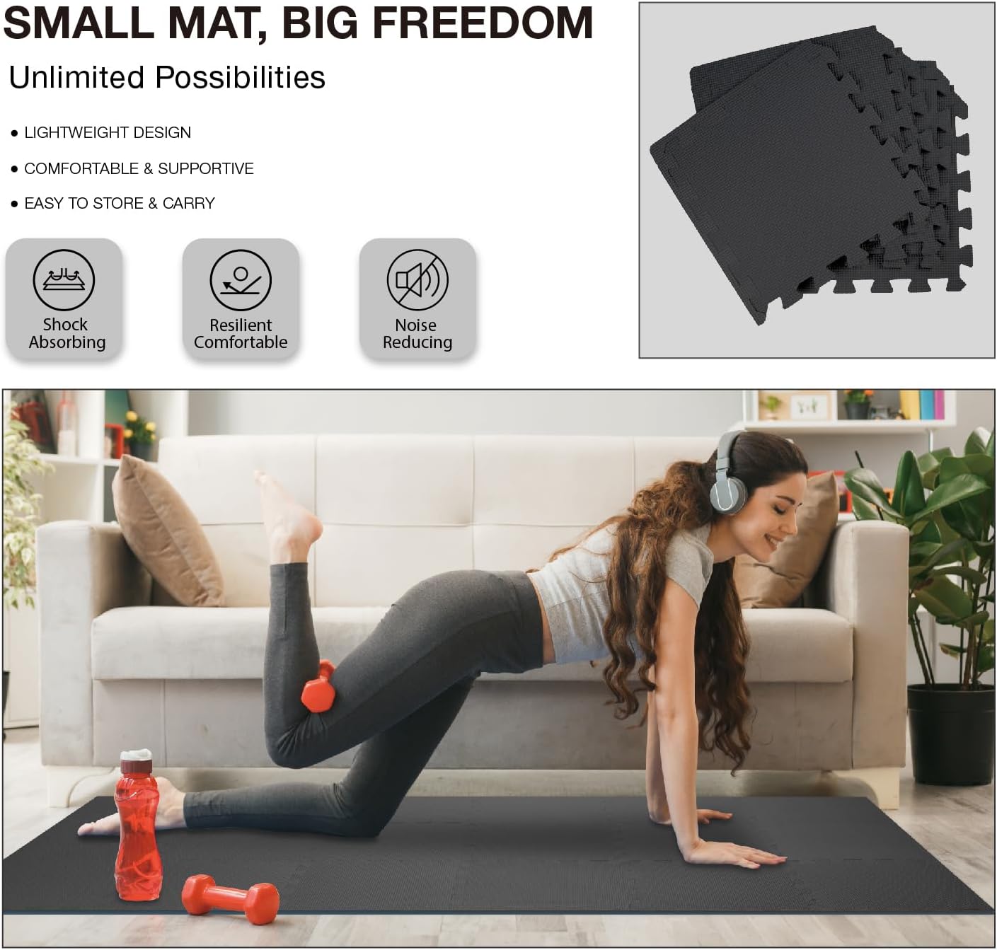 Detalle 2 de AIRHOP 18-Tile Gym Floor Mat ⚙
