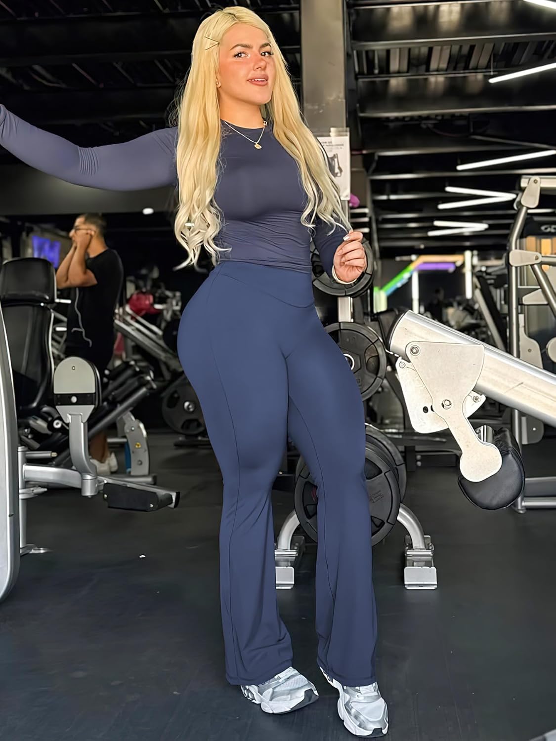 Thumbnail 5 de YEOREO High-Waist Seamless-Front Straight Leg Workout Leggings (29–35 in inseam)