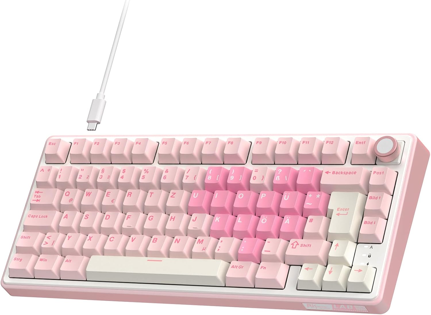 Detalle de RK ROYAL KLUDGE R75: Kabellose 75% Gasket-Tastatur mit Creamy Linear Switches