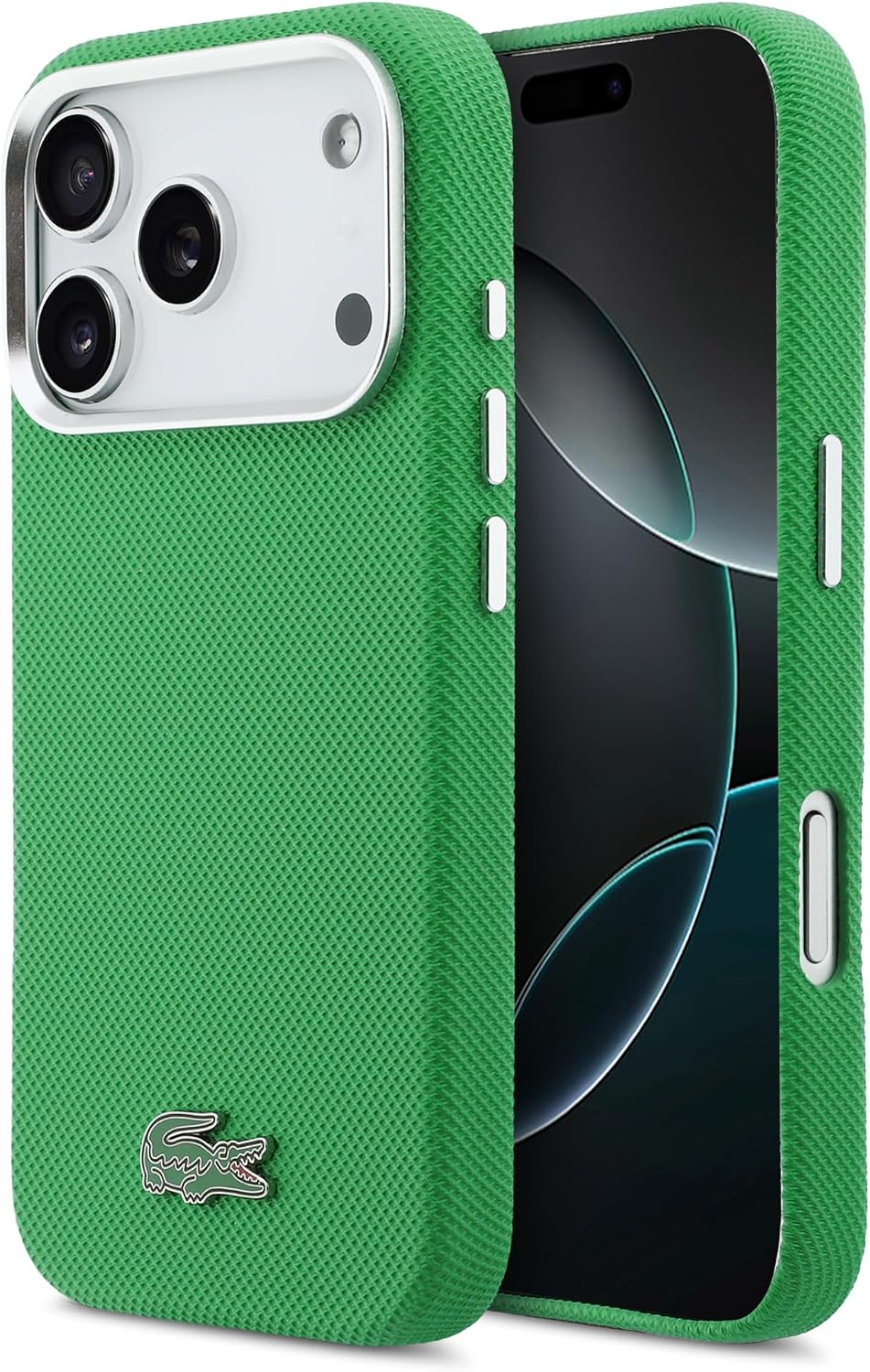 Detalle de LACOSTE iPhone 17 Pro用ケース MagSafe対応 プチピケデザイン PVC製 エストラゴン