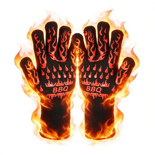 Imagen de Guanti da barbecue Keratobleem 2 pezzi, resistenti al calore fino a 800°C, rosso, taglie L–XXL en OfertitasTOP