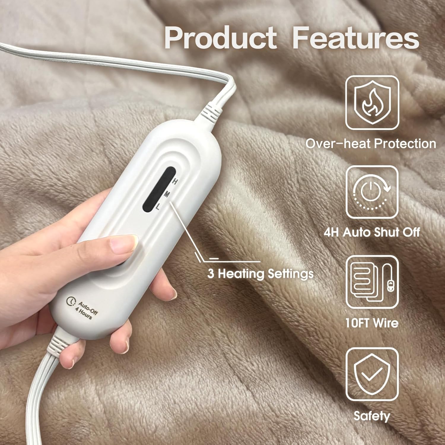 Detalle de Tefici Electric Heated Throw 50 x 60