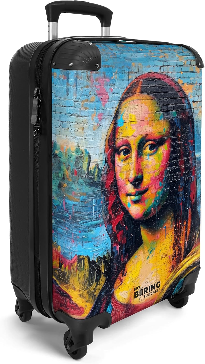 Thumbnail 1 de Valigia da cabina NoBoringSuitcases.com Mona Lisa in blu, 55x40x20 cm