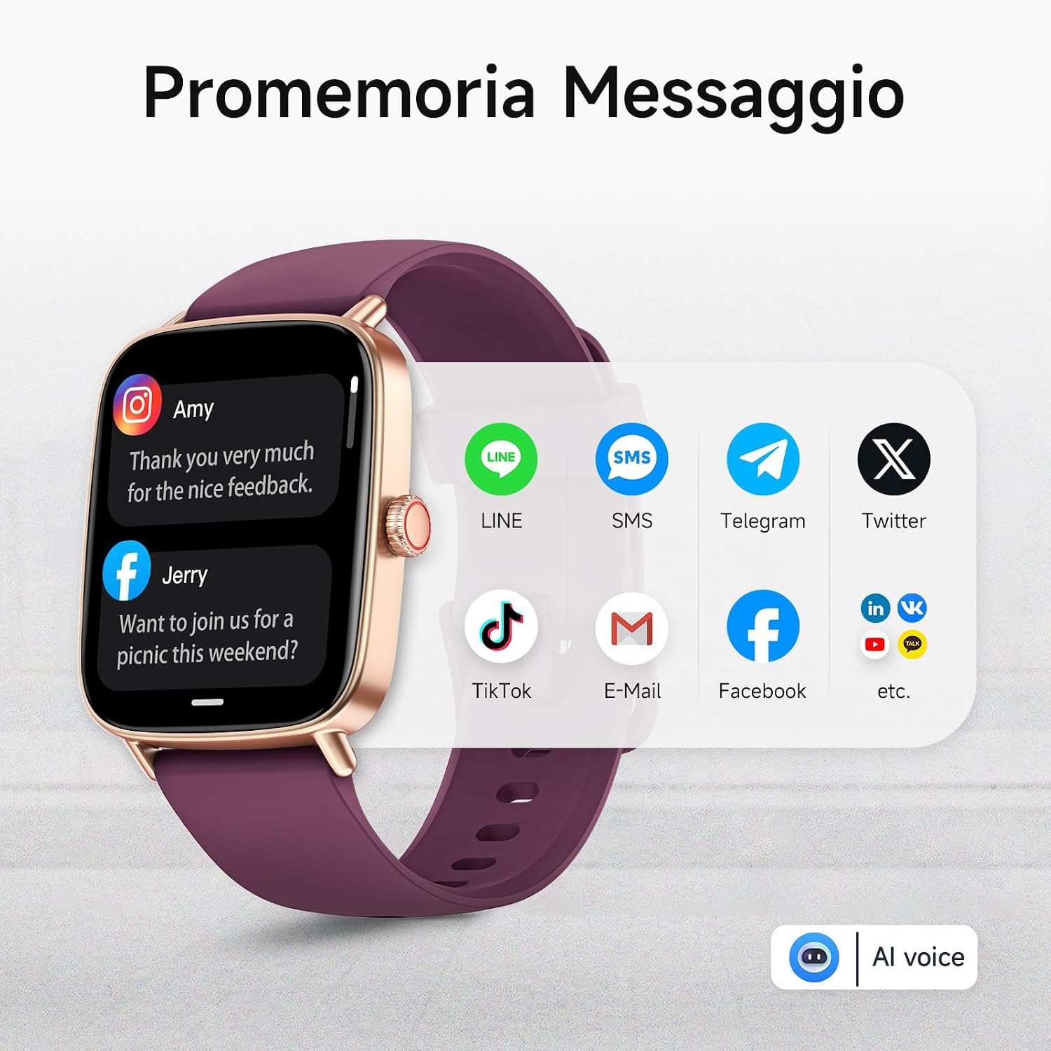 Detalle 2 de Smartwatch 1,85" HD con chiamate e SpO2