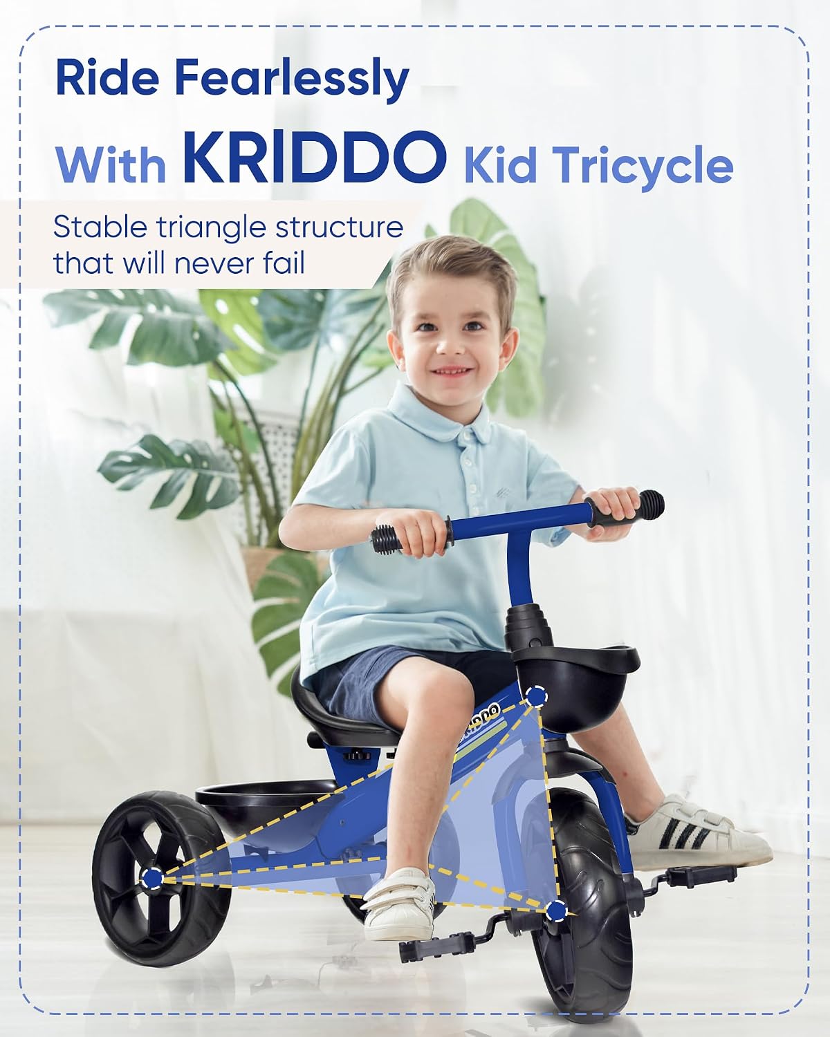 Detalle de KRIDDO Kids Tricycle for 2–4 Years