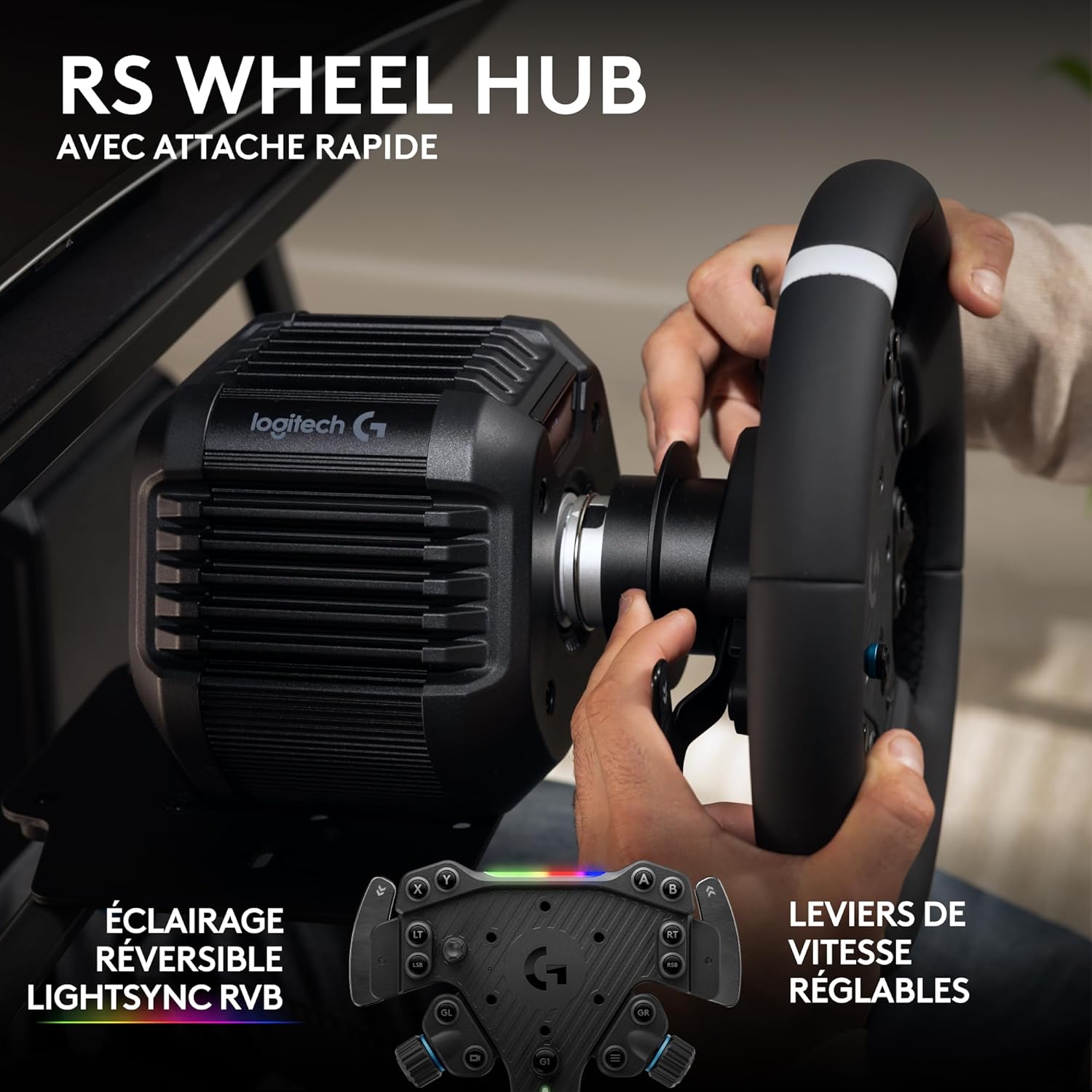 Detalle de Logitech G RS50 System avec RS Pedals : Pack complet pour simulateur de course en 4 éléments