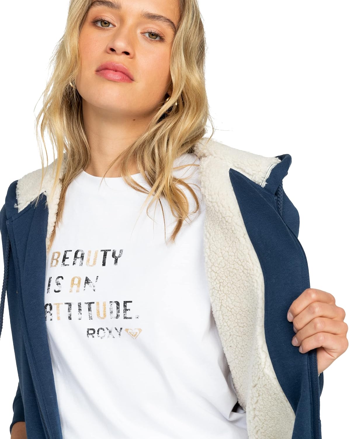 Thumbnail 4 de Roxy Women's Itia Zip Sherpa Logo Pullover – Comfort e stile casual per l’inverno