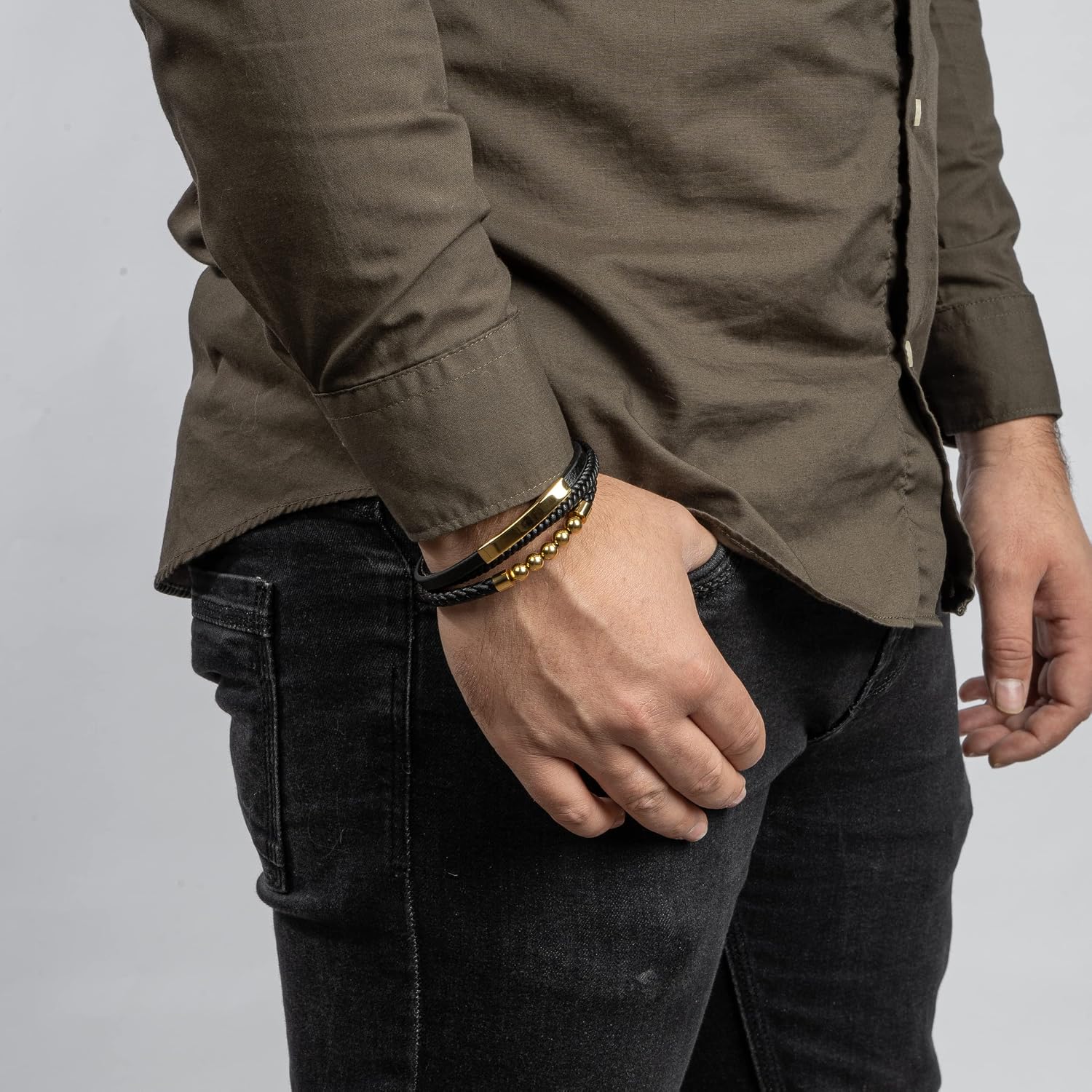 Thumbnail 2 de SERASAR Bracelet Homme Cuir Fermoir Magnétique