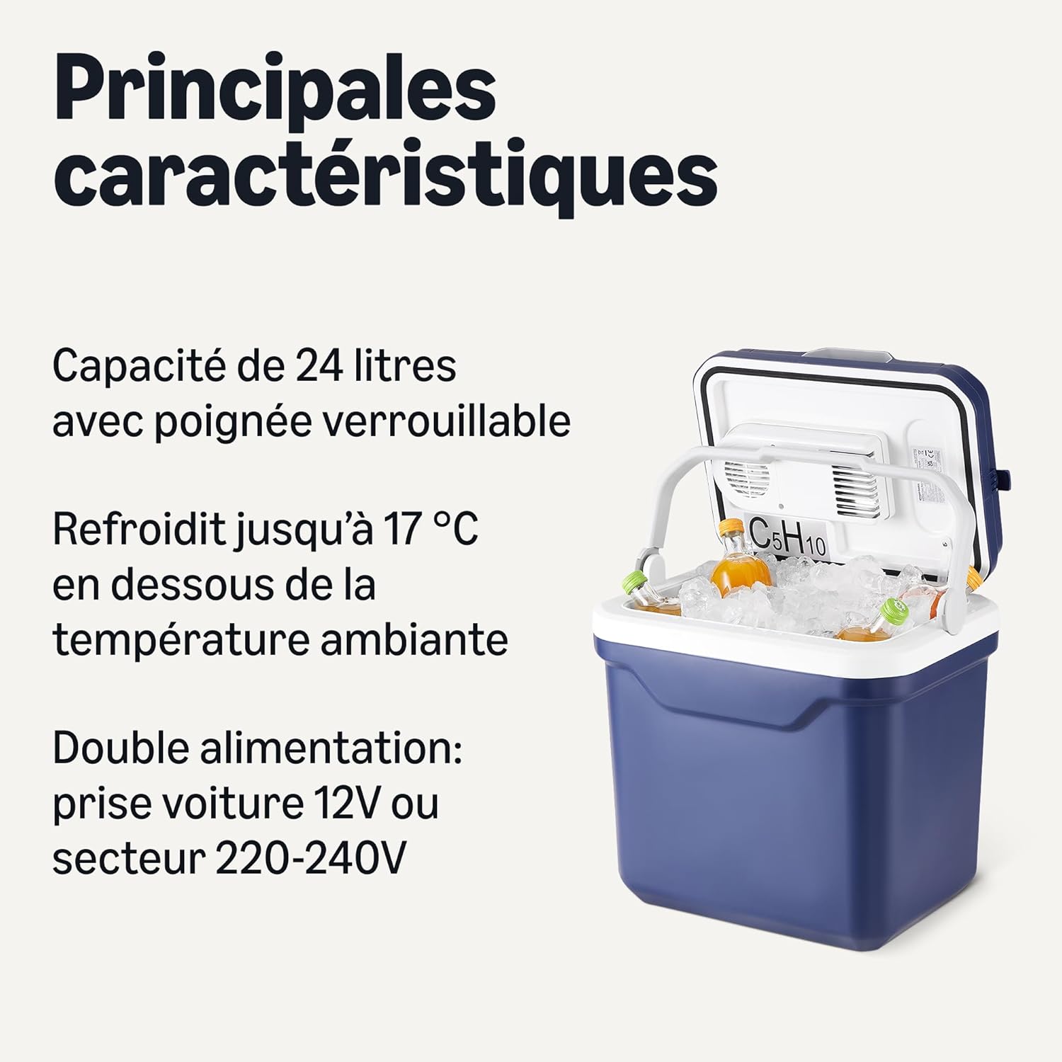 Thumbnail 1 de Amazon Basics Glacière Électrique 24 L : refroidissement et réchauffement nomade