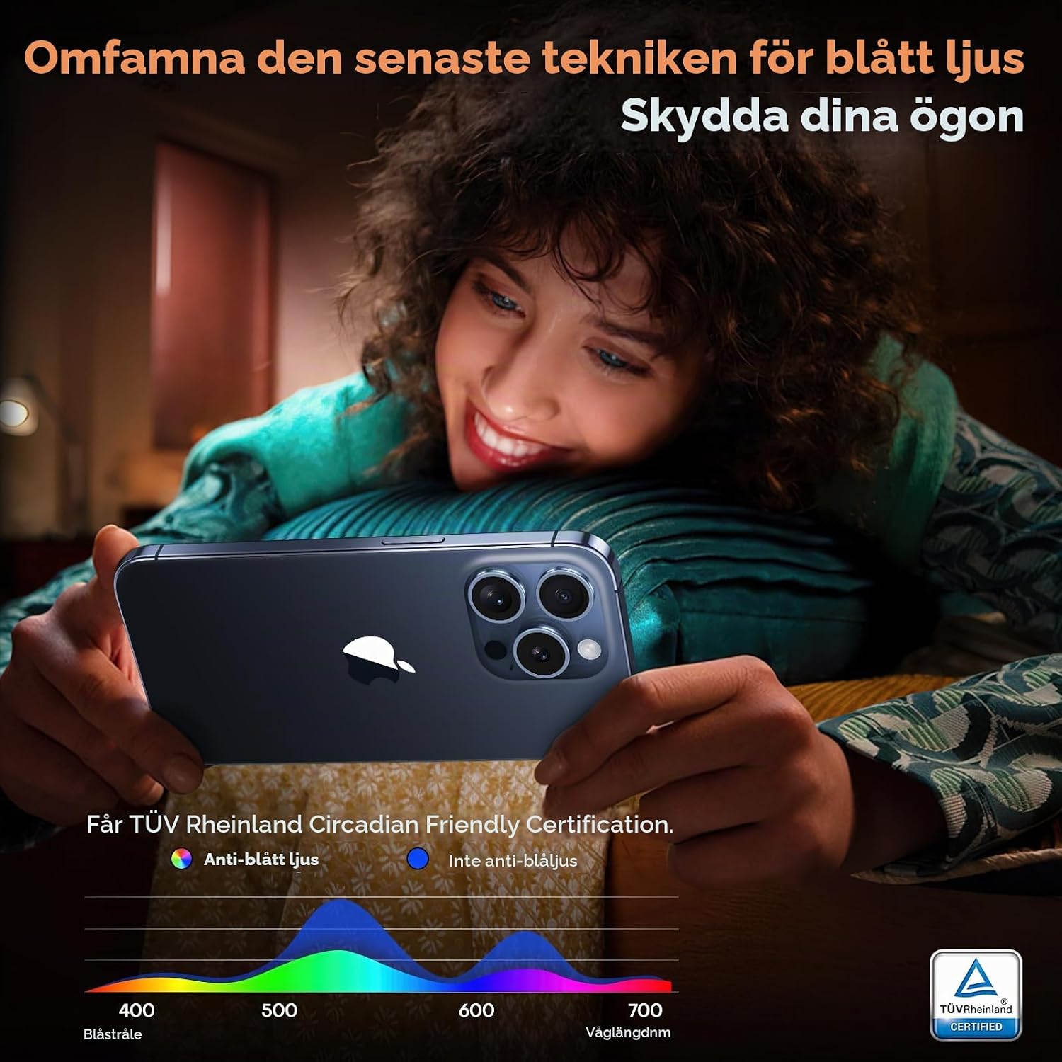 Detalle de TOCOL skärmskydd för iPhone 15 Pro Max, härdat glas 9H, 2-pack