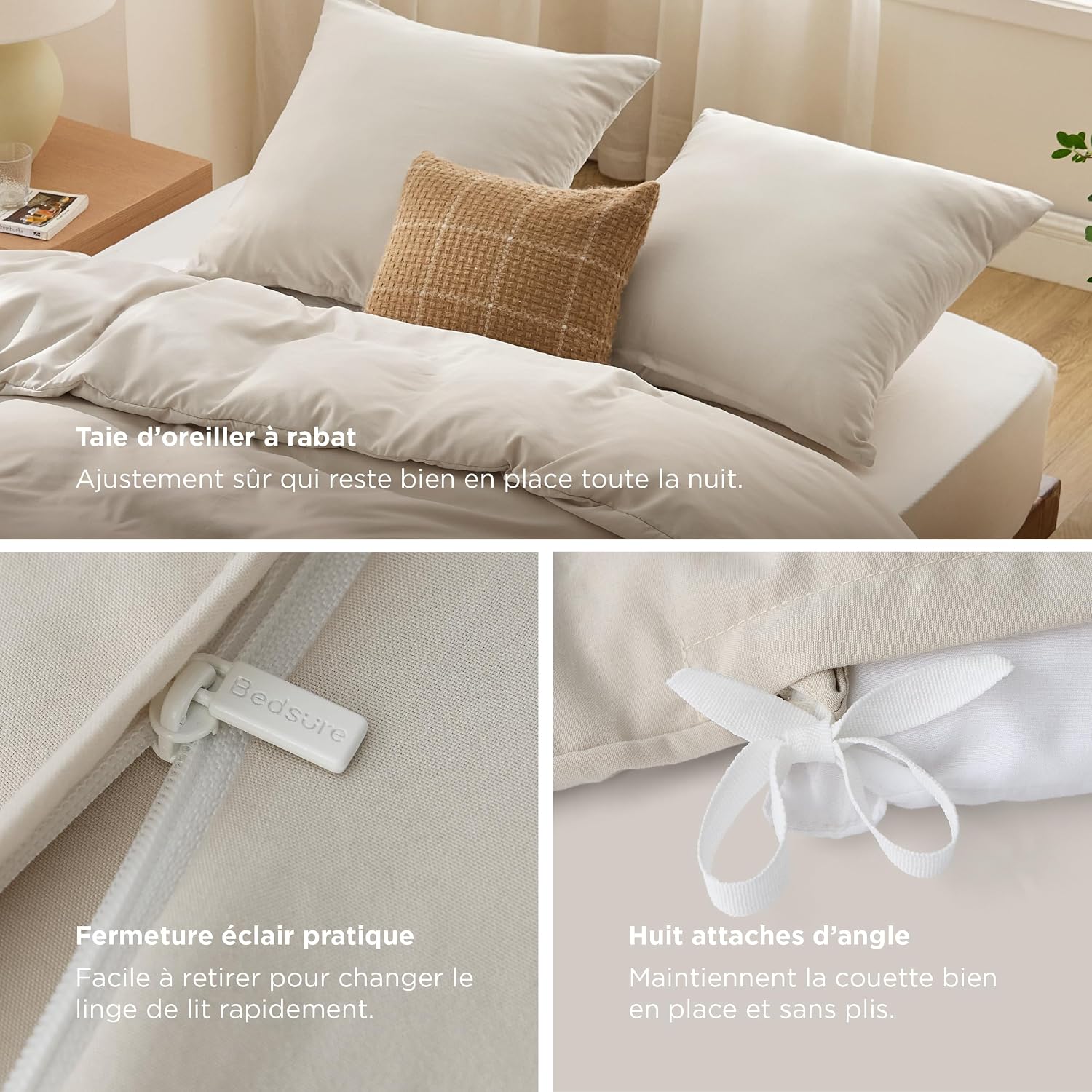 Thumbnail 6 de Bedsure Housse de Couette 240x220 beige