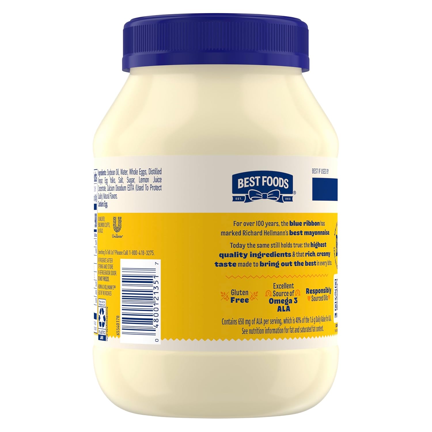Thumbnail 3 de Best Foods 048001213517 Real Mayonnaise, 30 oz Gluten-Free Jar