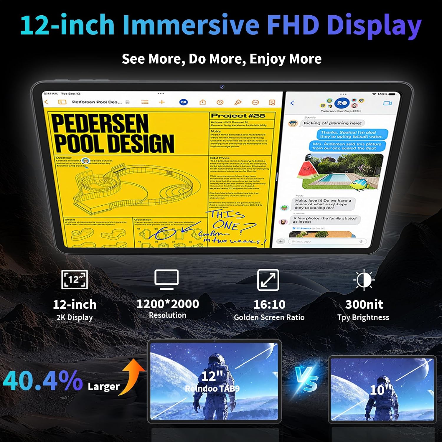 Detalle 2 de Relndoo 12-inch Android tablet