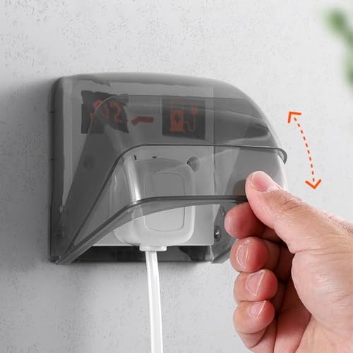 Thumbnail 6 de Yuqilin Protector de pared para interruptor y luz negro transparente (tapa plegable impermeable)