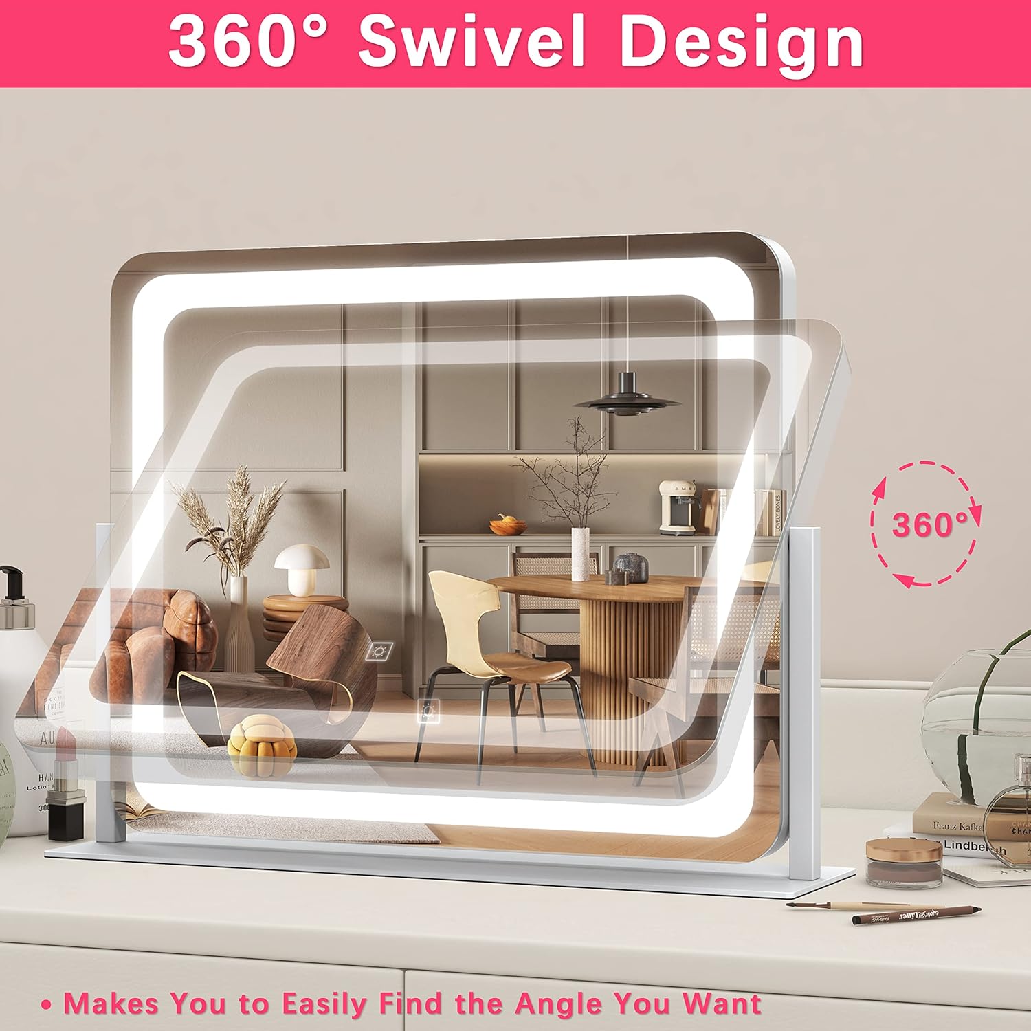 Thumbnail 4 de ROLOVE 22x17 Inch Lighted Vanity Mirror with LED lights 🪞