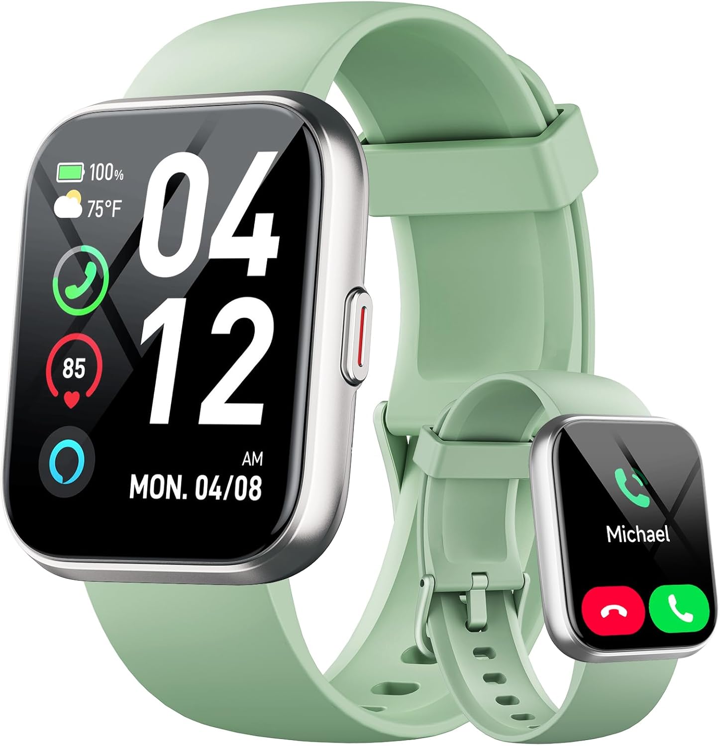 aeac Smart Watch for Men & Women (1.8" HD Touch Screen) with Voice Calls, Alexa, Heart Rate, SpO2 & IP68