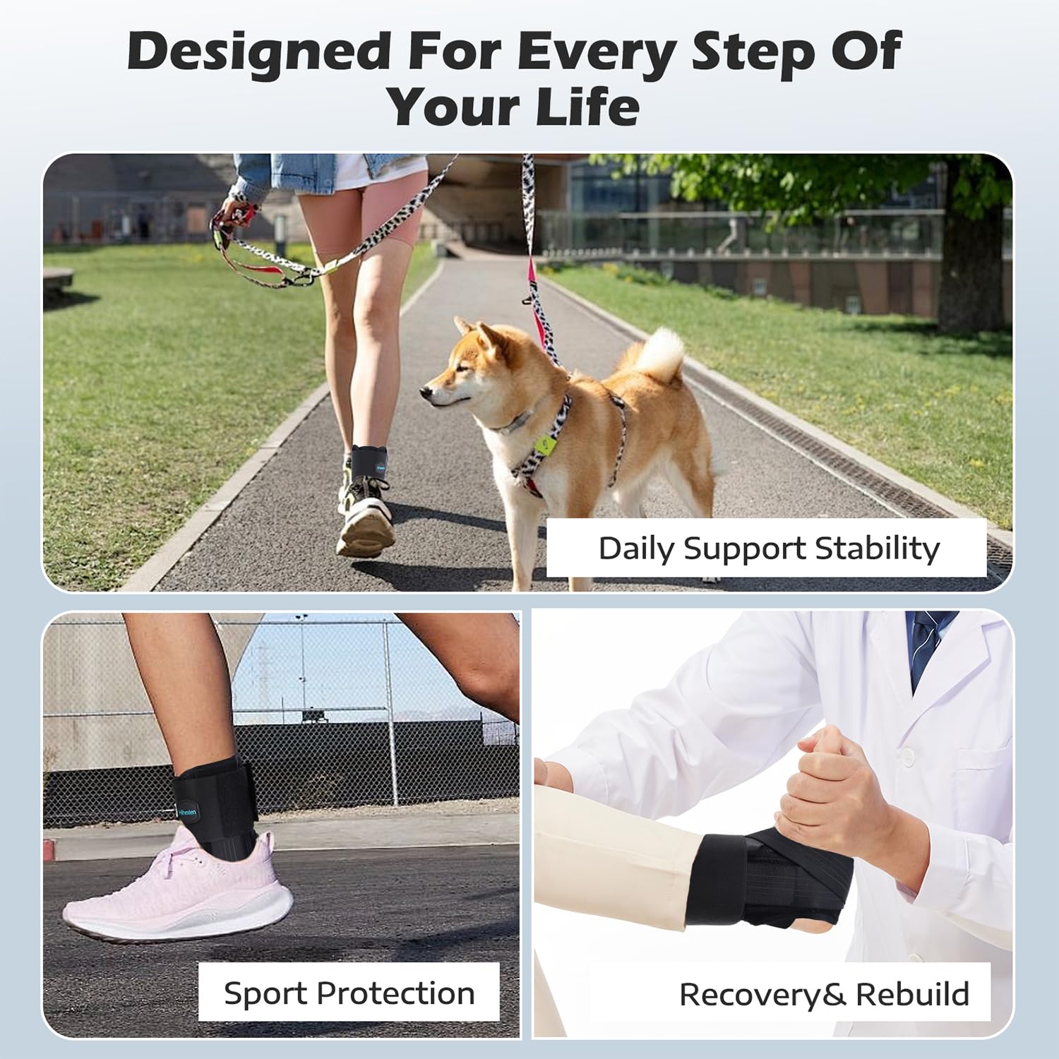 Thumbnail 6 de HiheXien Medium Ankle Brace with Adjustable Straps and Removable Side Splints